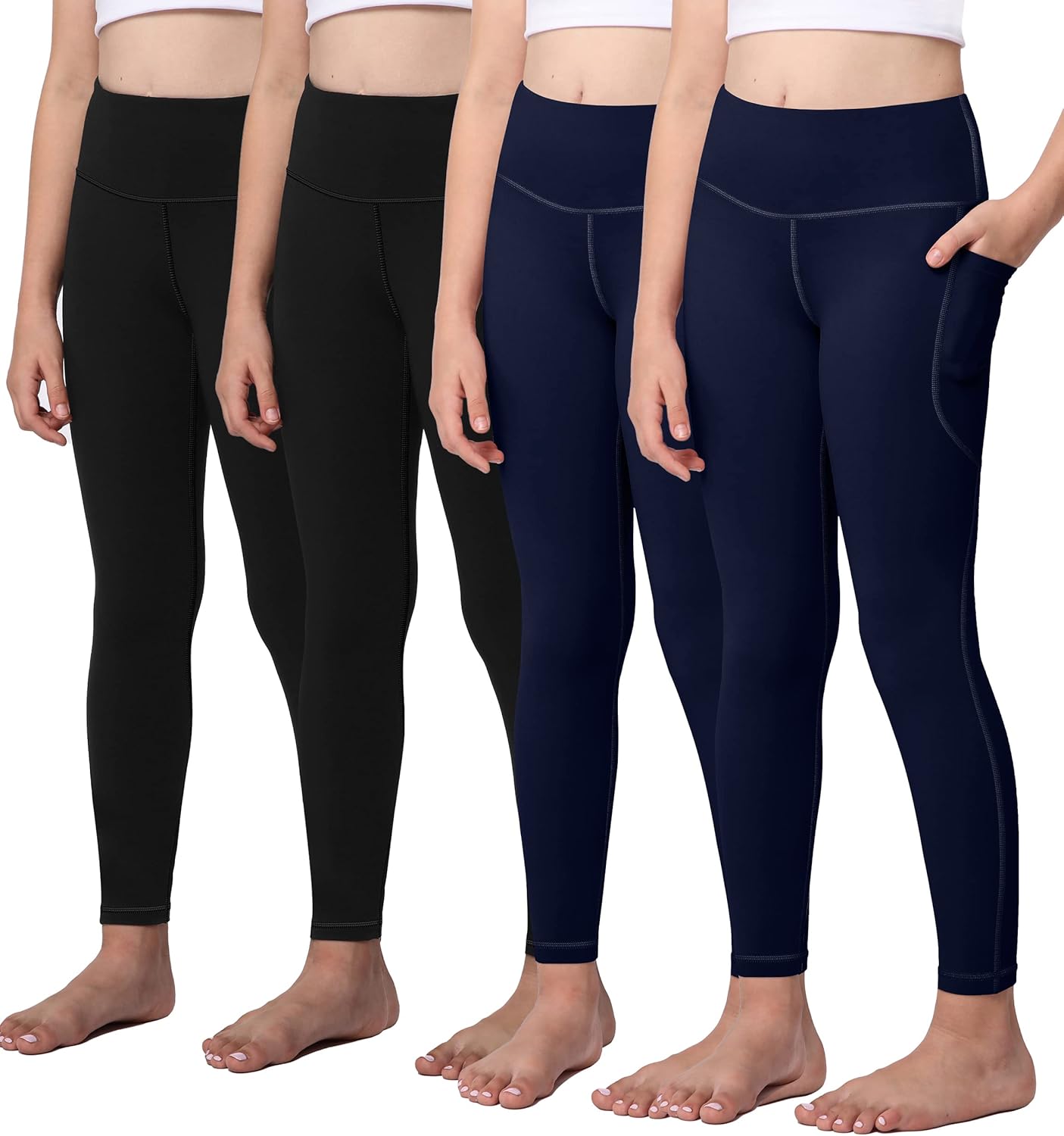 Yoga Active Leggings for Girls with 2 Pockets - Kids Workout Yoga Pants for Athl...