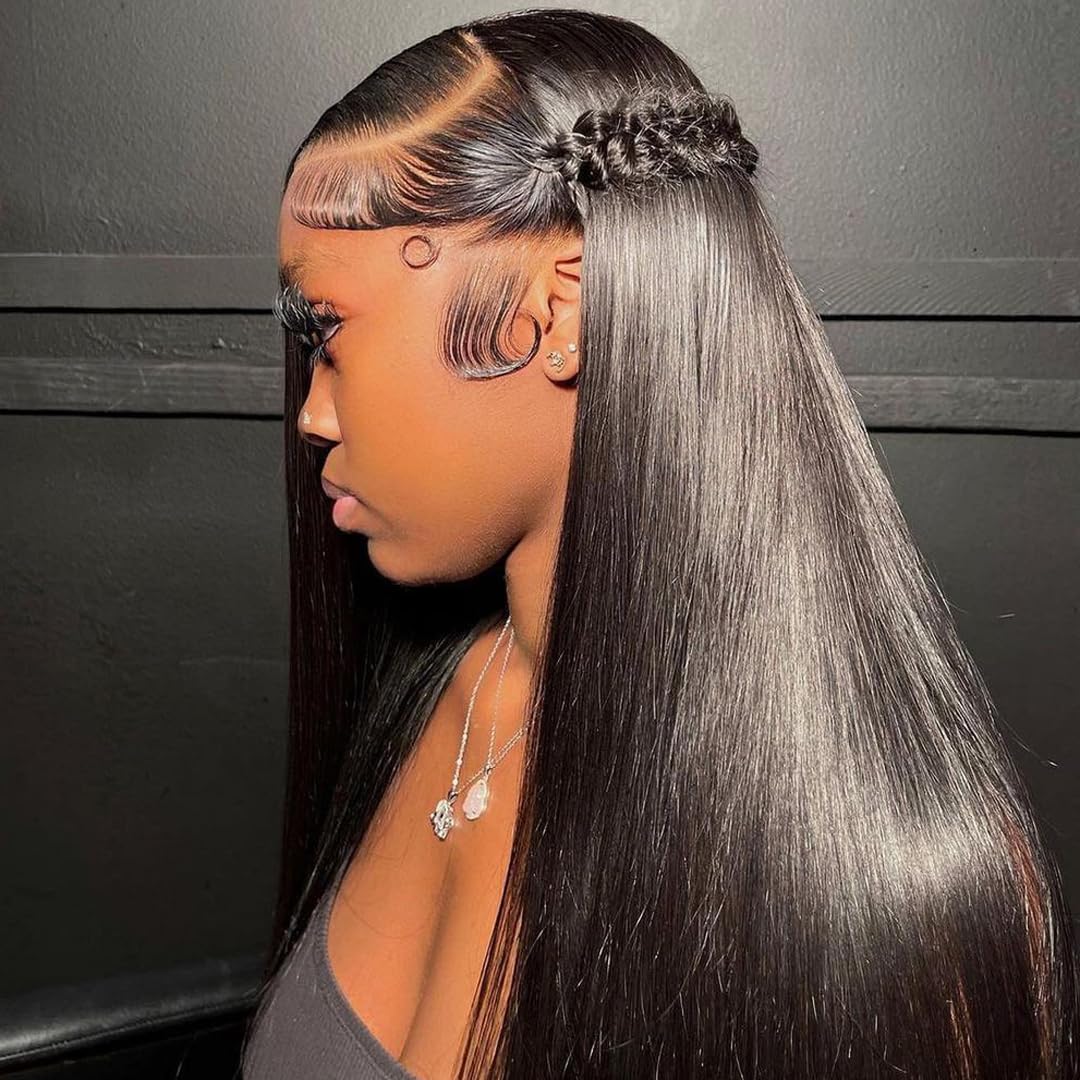 BEEOS Ultra-fitted Design 13x6 Full Frontal HD Lace Wig, 250% Density Straight H...