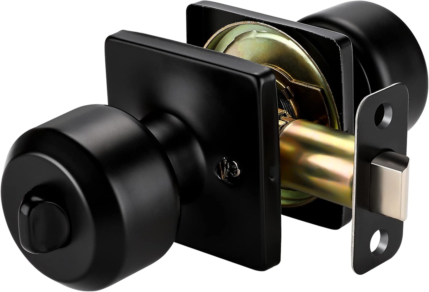 Haidms Matte Black Door Knobs Interior, Privacy Interior Door Knob for Bedroom o...