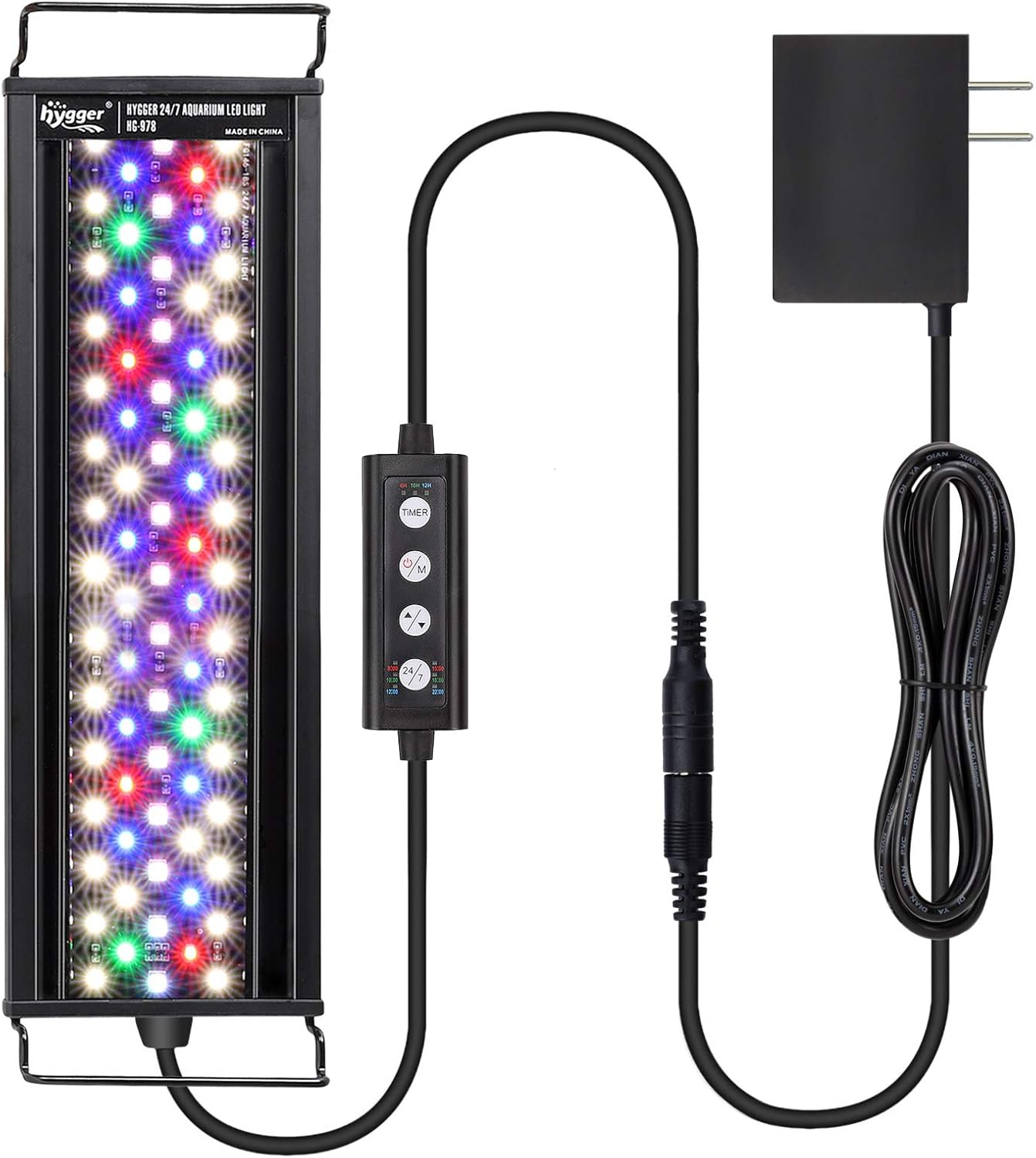 hygger 22W 24/7 Aquarium Light, Adjustable Timer, Adjustable Brightness Fish Tan...