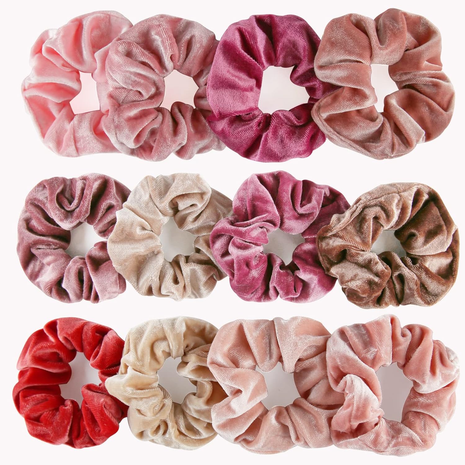 12 Pack Velvet Hair Scrunchies Scrunchy Hair Ties Elastic Hair Bands Ropes Scrun...