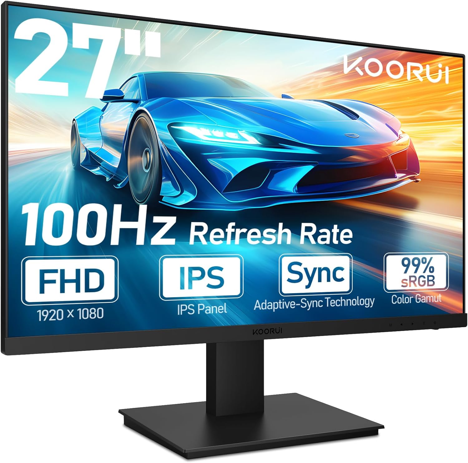 KOORUI 27 Inch FHD Monitor built-in speaker, IPS Computer Monitors, 100Hz, 4ms,...