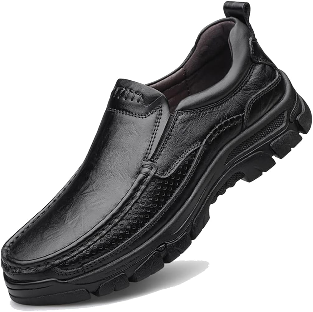 ZASDKE Men's Casual Loafers Classic Business Leather Shoes Comfortable Commuter...