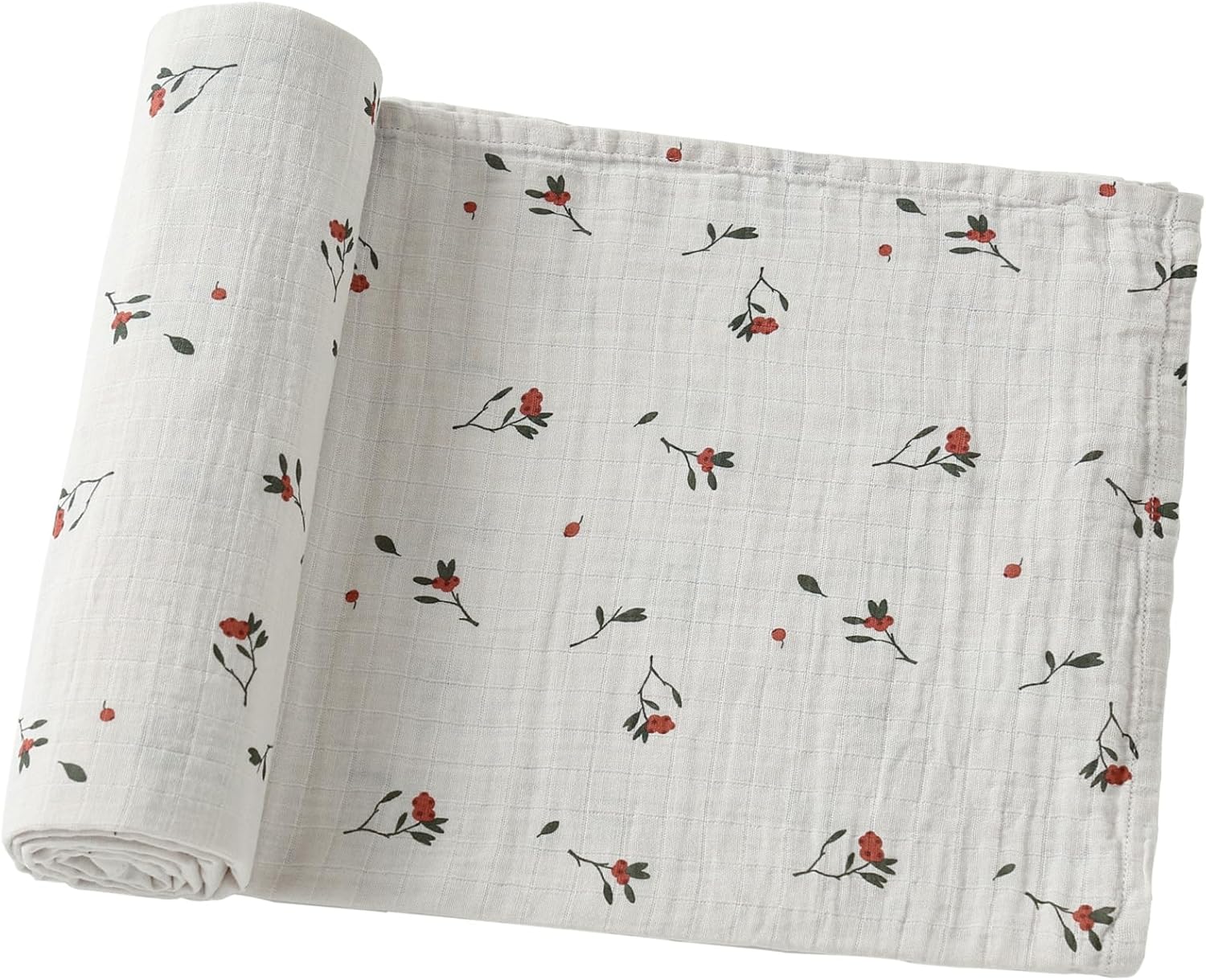 Muslin Swaddle Blankets - Soft Cotton Baby Swaddle Blankets Unisex - Red Berries...