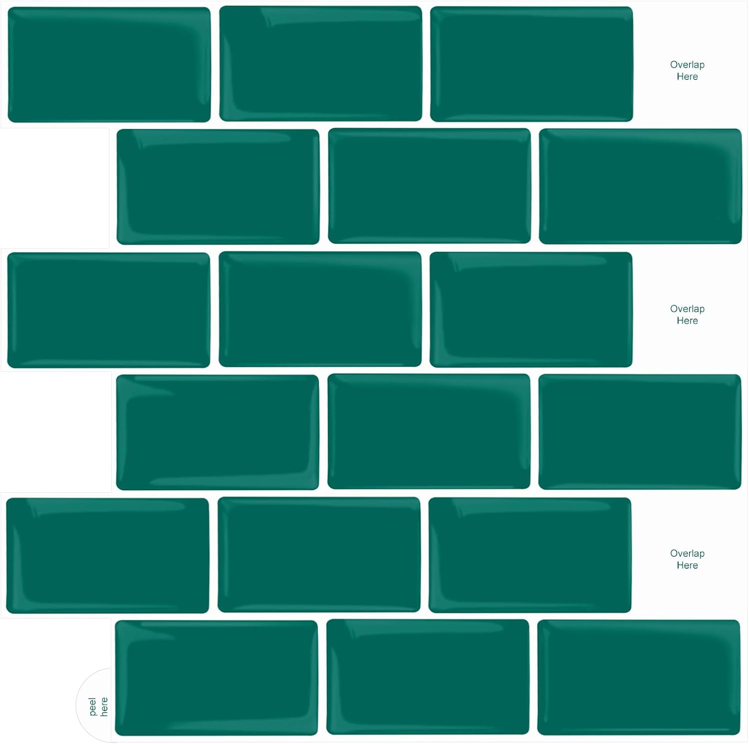 WoStick 10-Sheets 3D Self Adhesive Wall Tiles, Peel and Stick Wall Tiles, Splash...