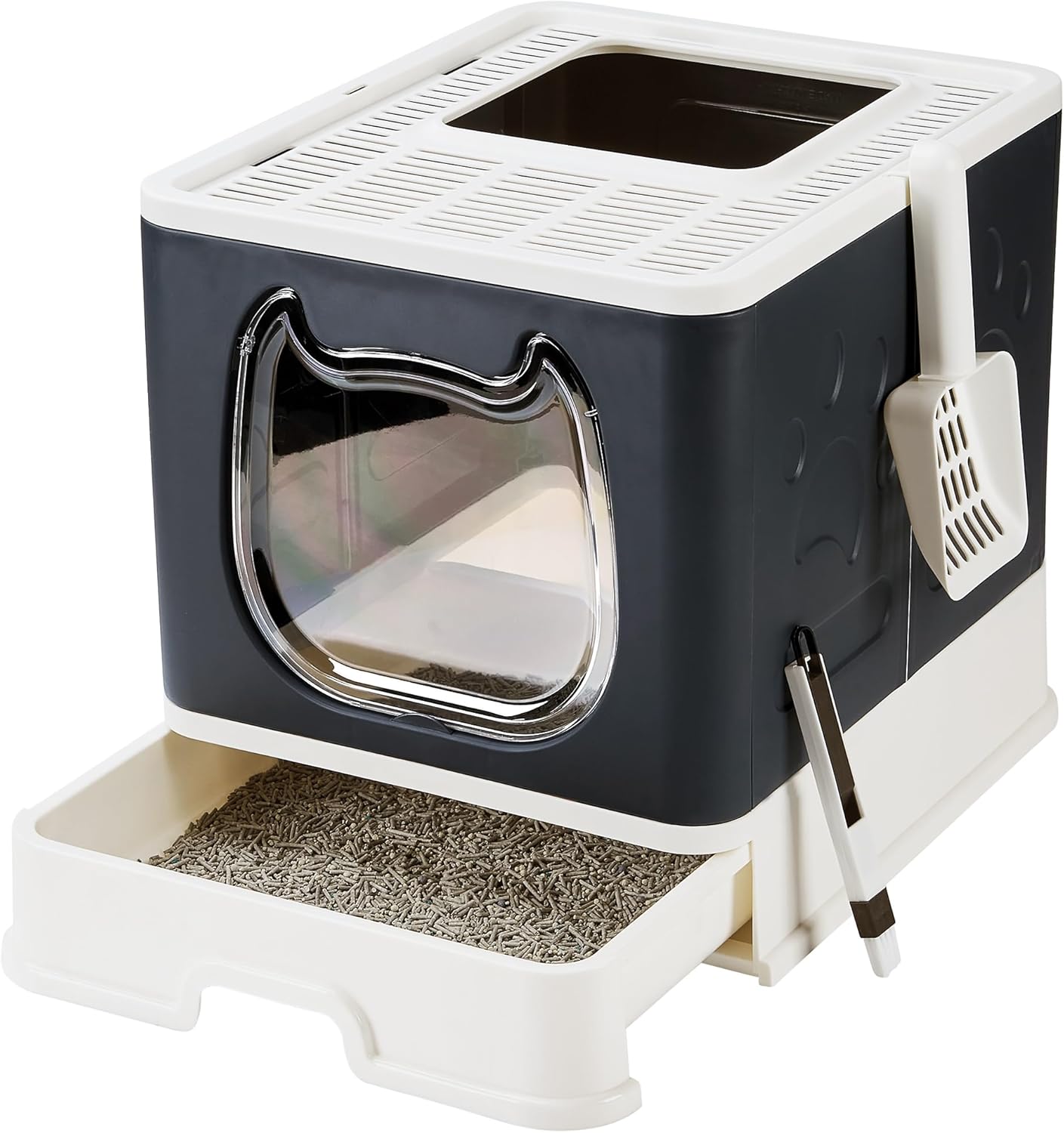 Vealind Covered Cat Litter Box with Lid for Small and Medium Cats, Top Entry Kit...