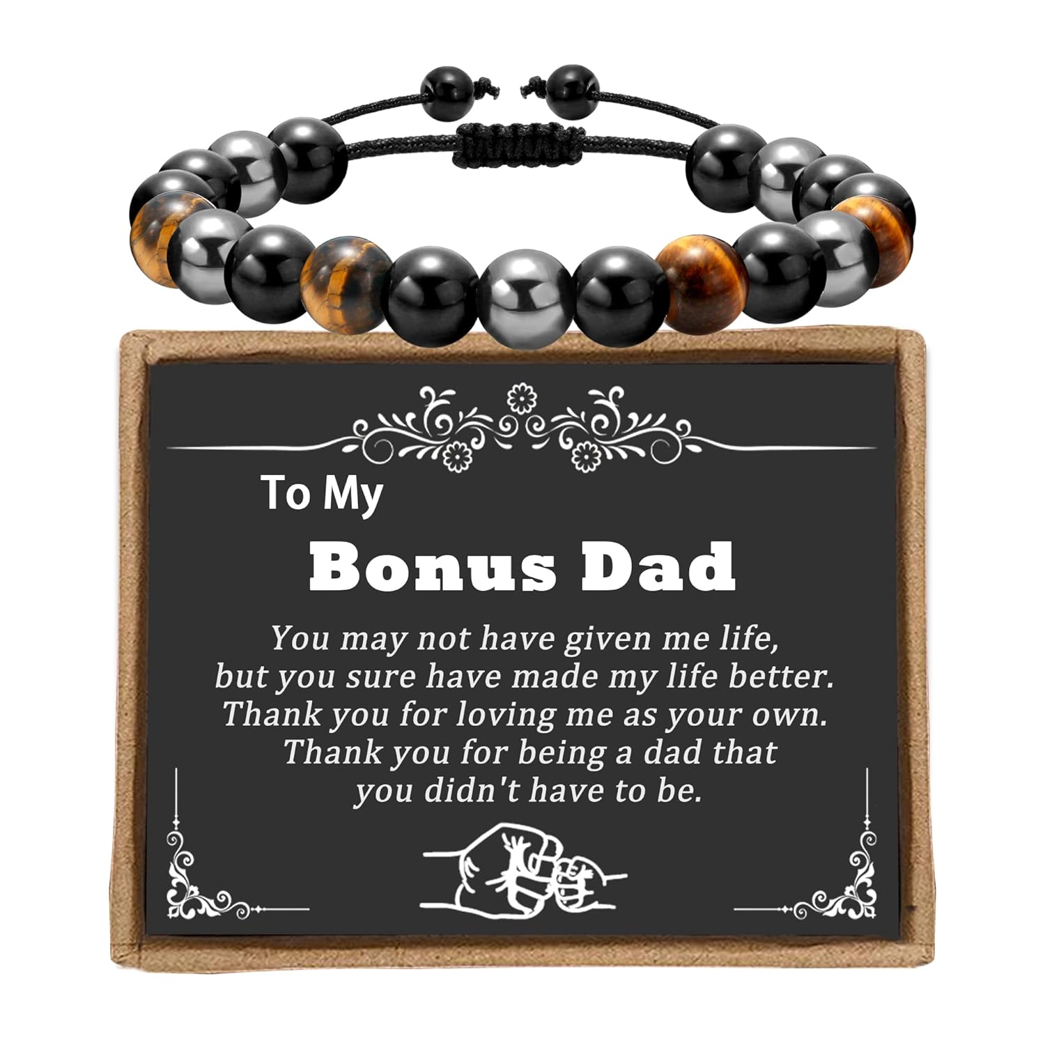 Sereney Best Gifts For Bonus Dad Bracelet From Daughter as Step Fathers Birthday...