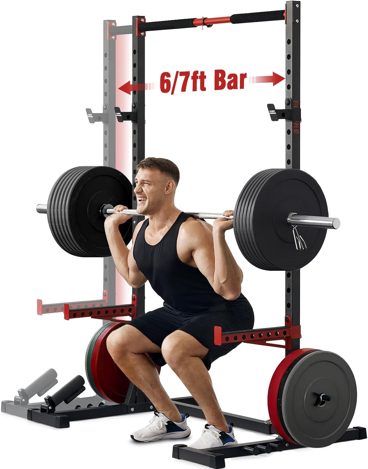 FLYBIRD Squat Rack with Pull-Up Bar, Adjustable Multi-Functional Power Rack, Inn...