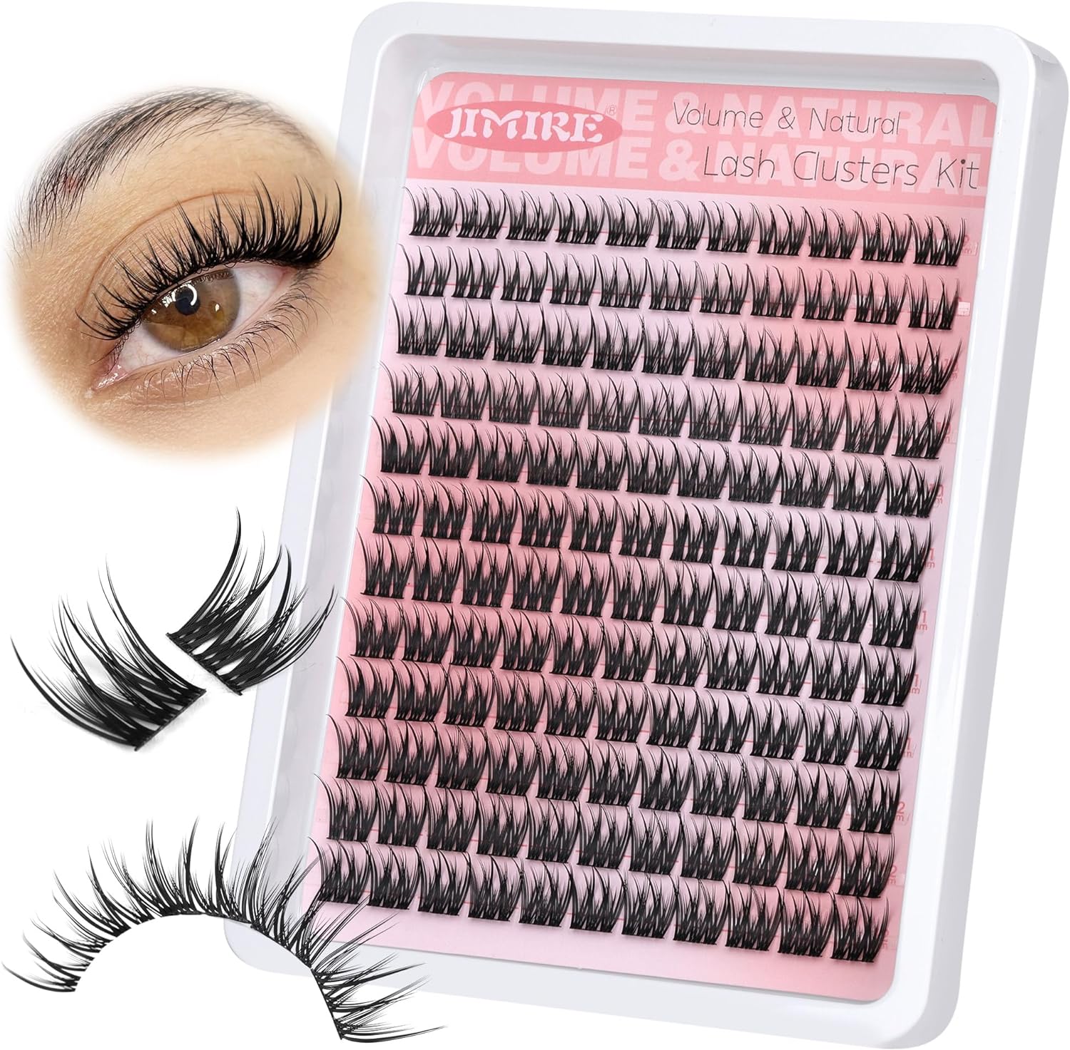 Natural Lash Clusters Wispy Individual Eyelashes 9-12MM Volume Cluster Lashes 13...