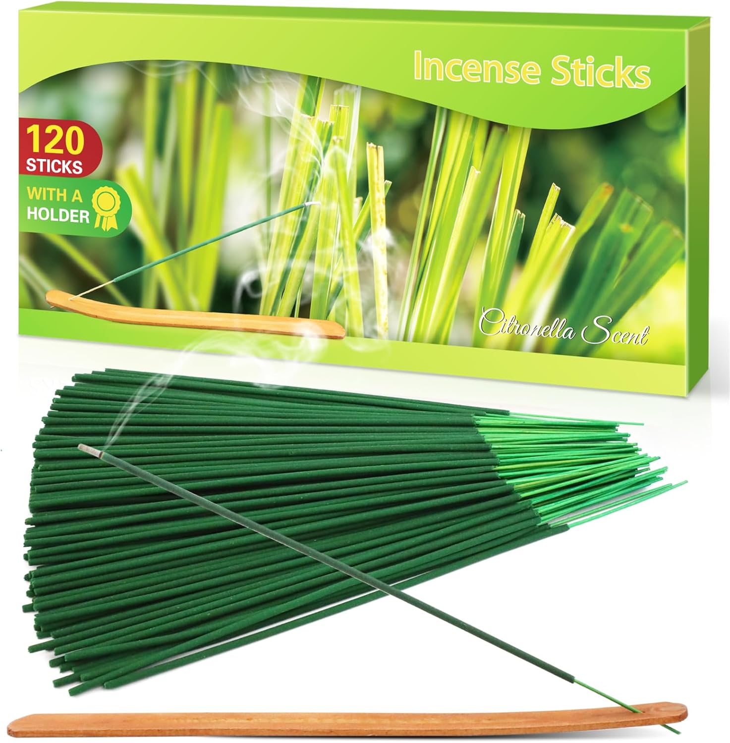 DERDUFT Citronella Incense Sticks, Lemongrass Aroma Sticks, Made of Natural Ingr...