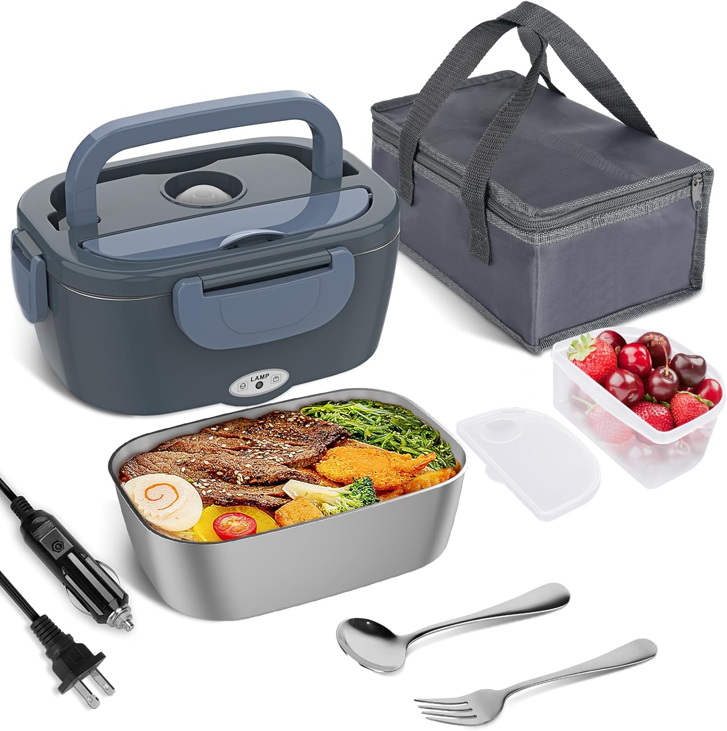 Vabaso Electric Lunch Box Food Heater, Electric Heating Lunch Boxes Lunch for Ad...