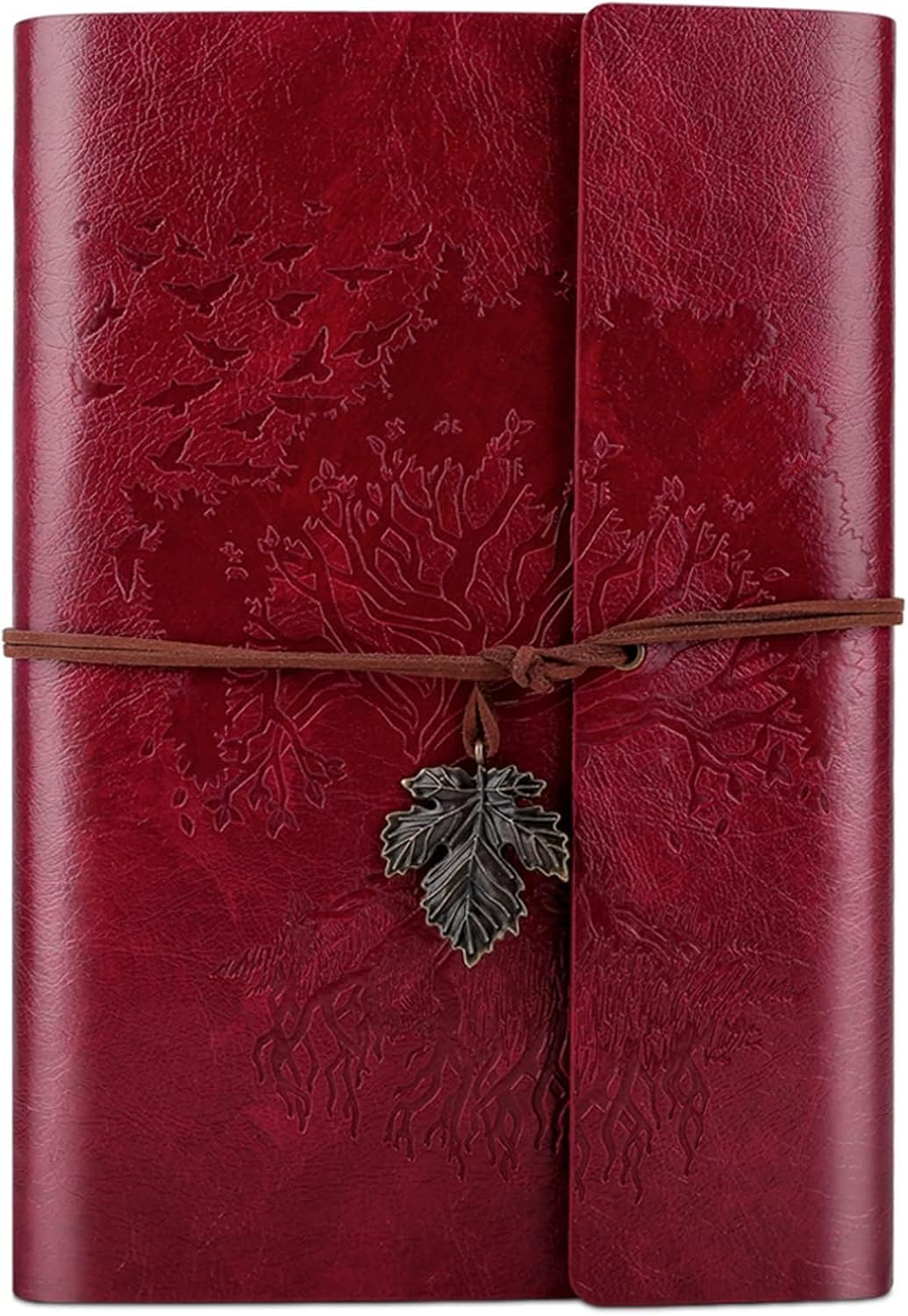 OMEYA PU Leather Journal Notebook, Blank Pages Refillable Vintage Sketchbook Tra...