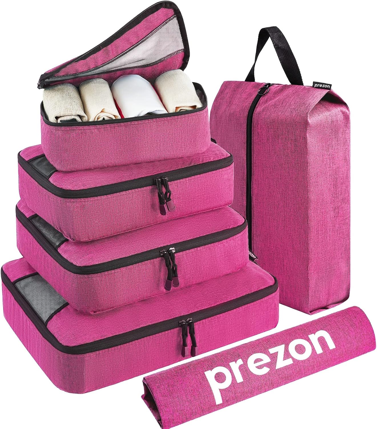 Prezon Premium 6 Set Packing Cubes, Essential Luggage Organizer Bags for Travel...