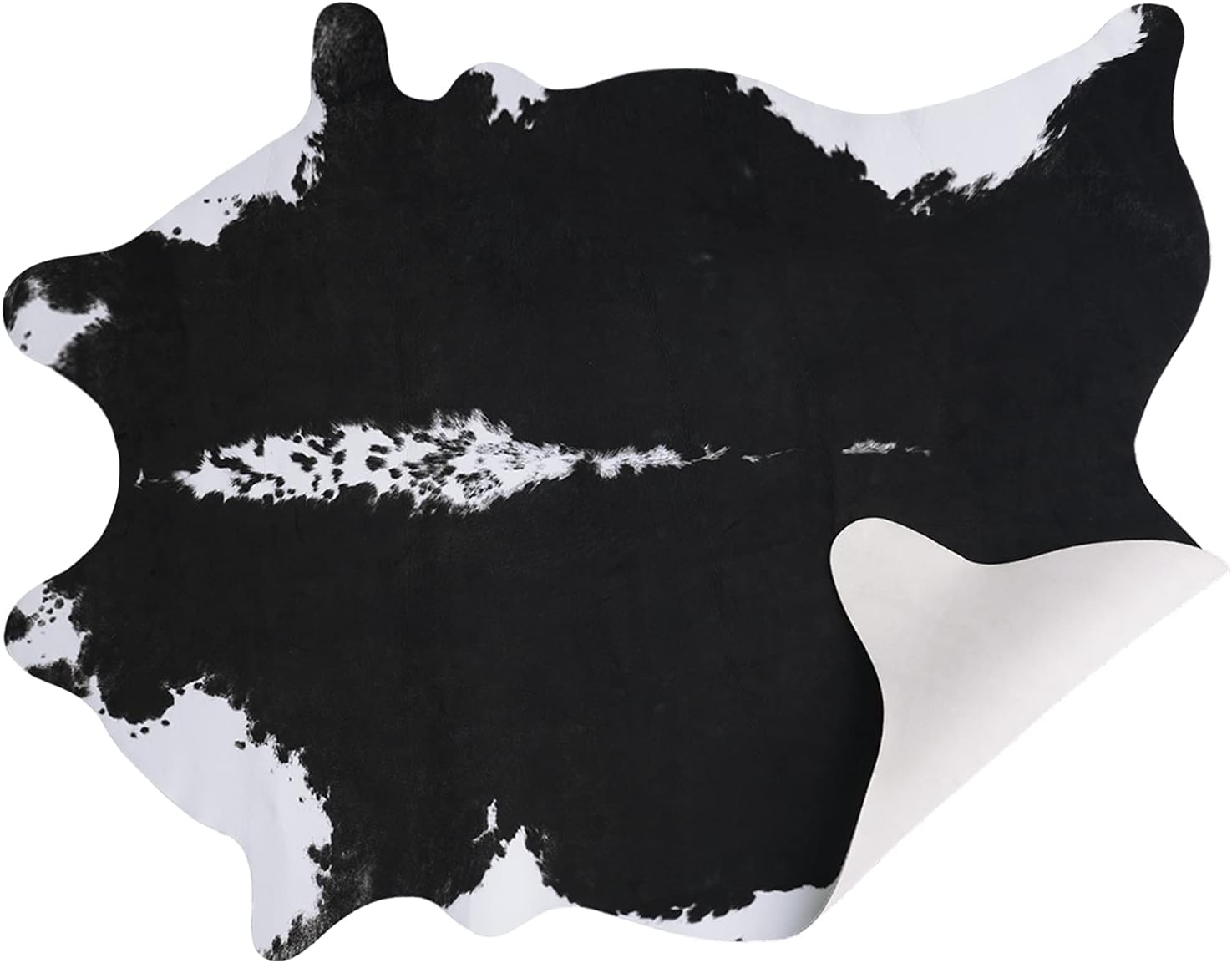 AROGAN Premium Faux Cowhide Rug 158 x 140 cm/5.2 x 4.6 feet, Durable and Large S...