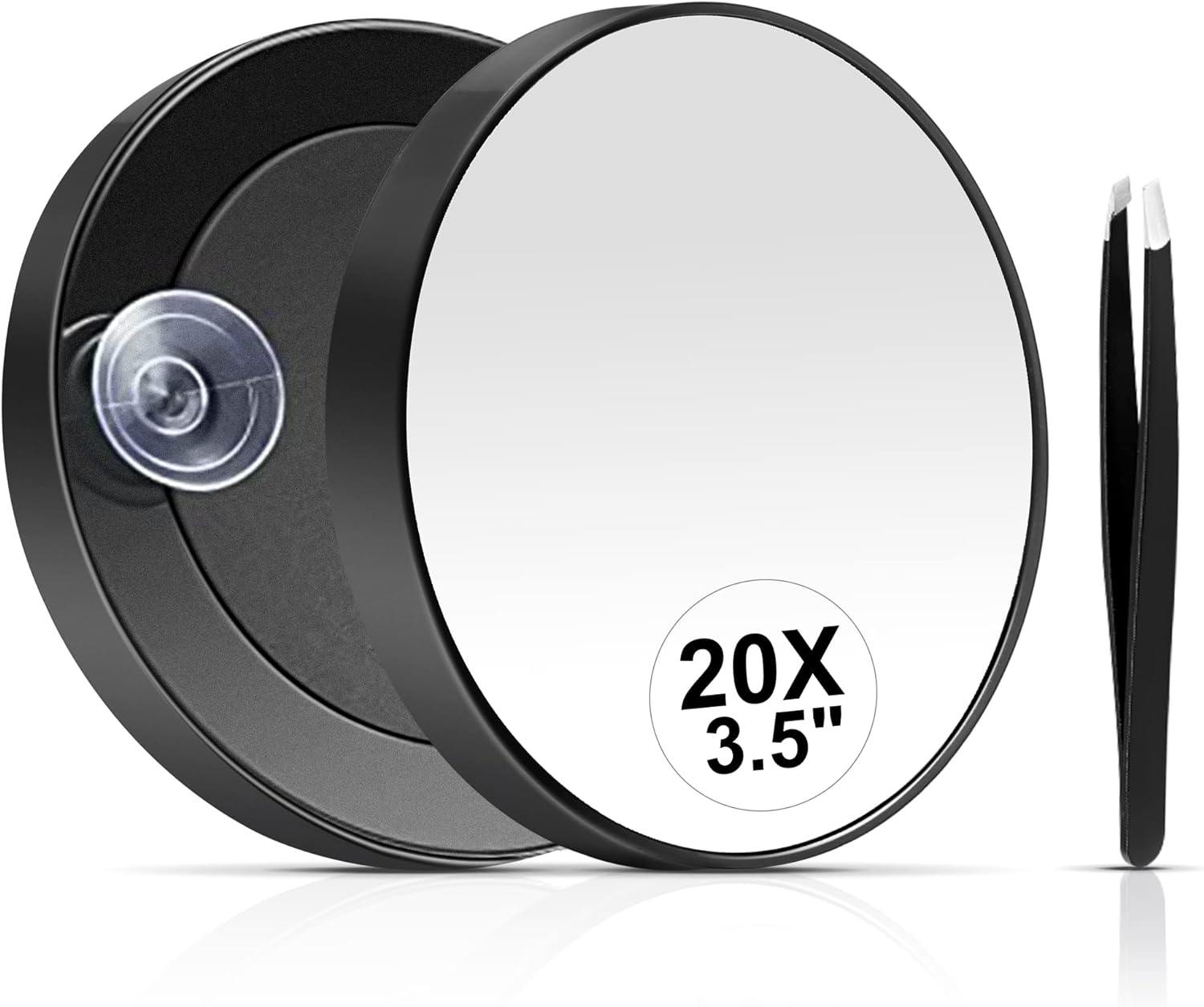 MIYADIVA 20X Magnifying Mirror, 20X Magnifying Mirror Suction Cup and Tweezers,...