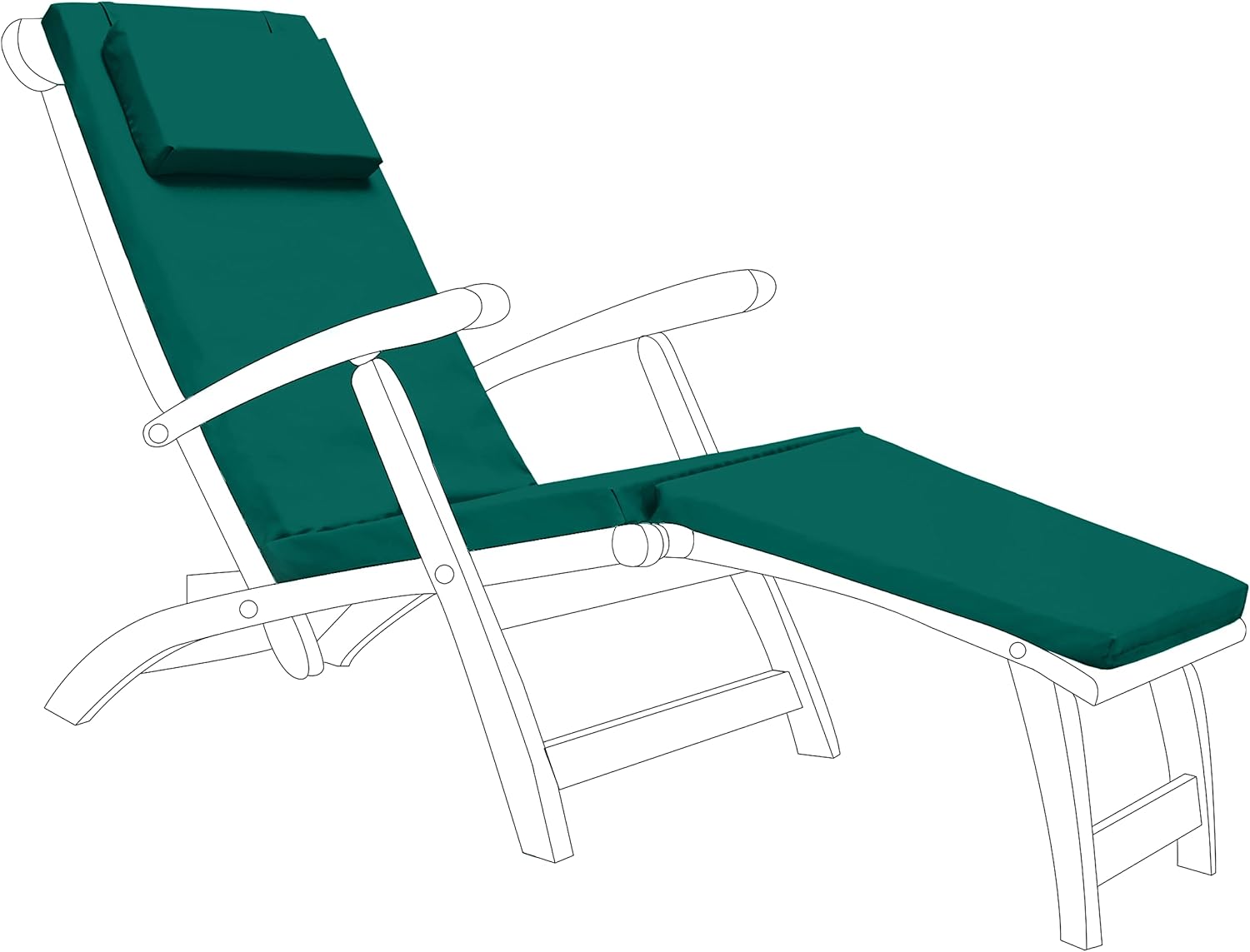Gardenista Steamer Chair Sun Lounger Cushion | Outdoor Water Resistant Garden Su...
