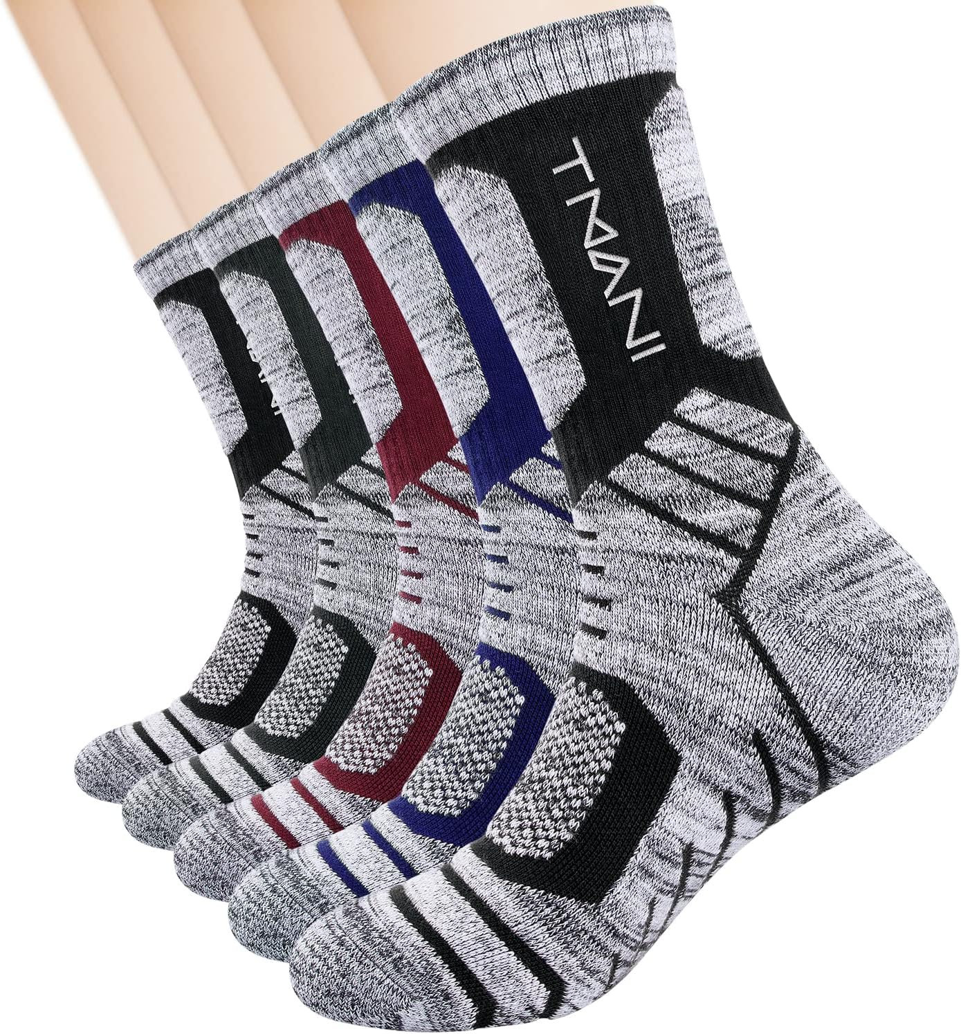 RUIXUE Mens Sports Socks Athletic Cushion Walking Socks Breathable Crew Socks Ou...