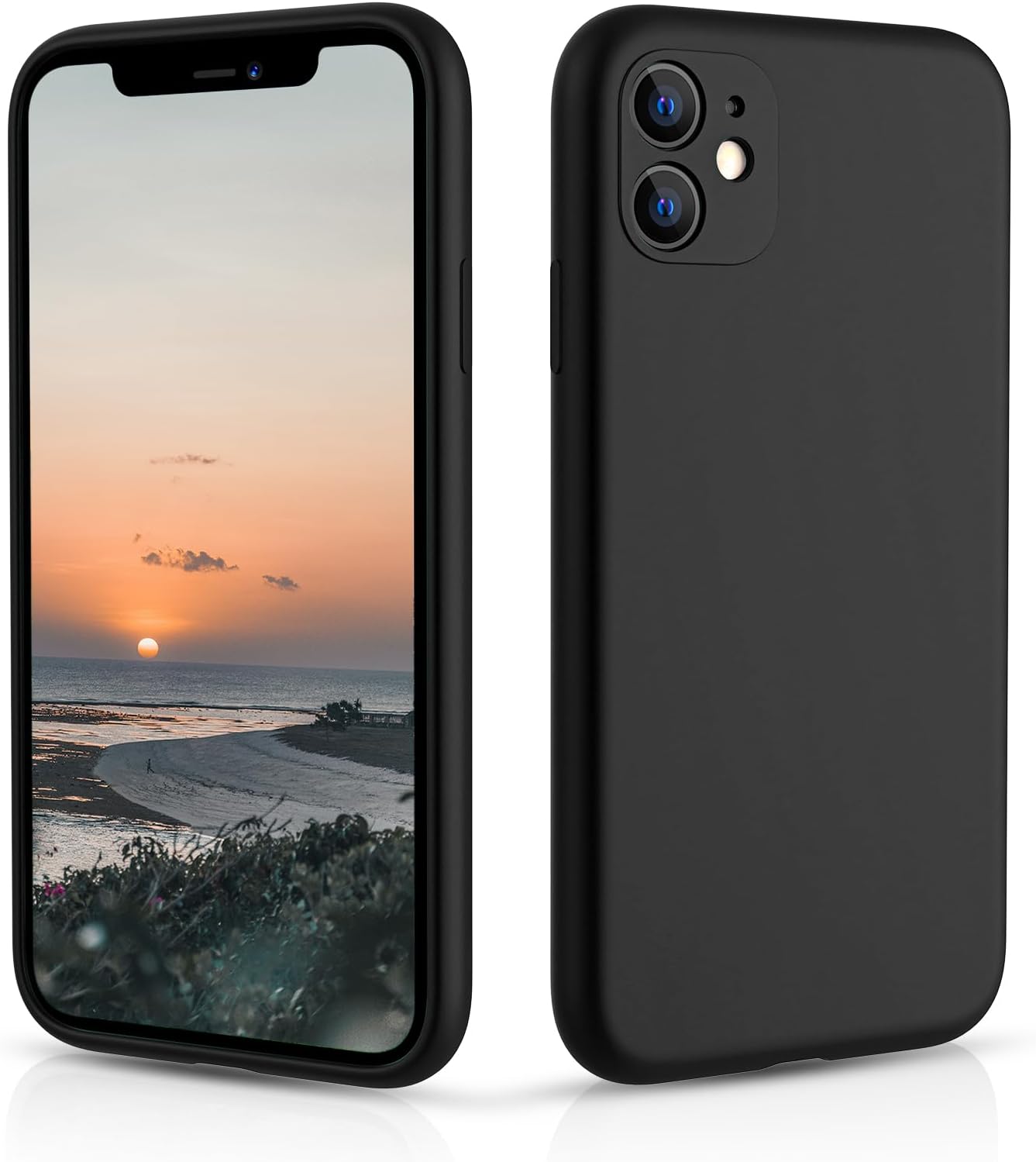CALOOP Slim-Fit for iPhone 11 Case,Skin Soft Liquid Silicone,Sturdy Hard Frame S...