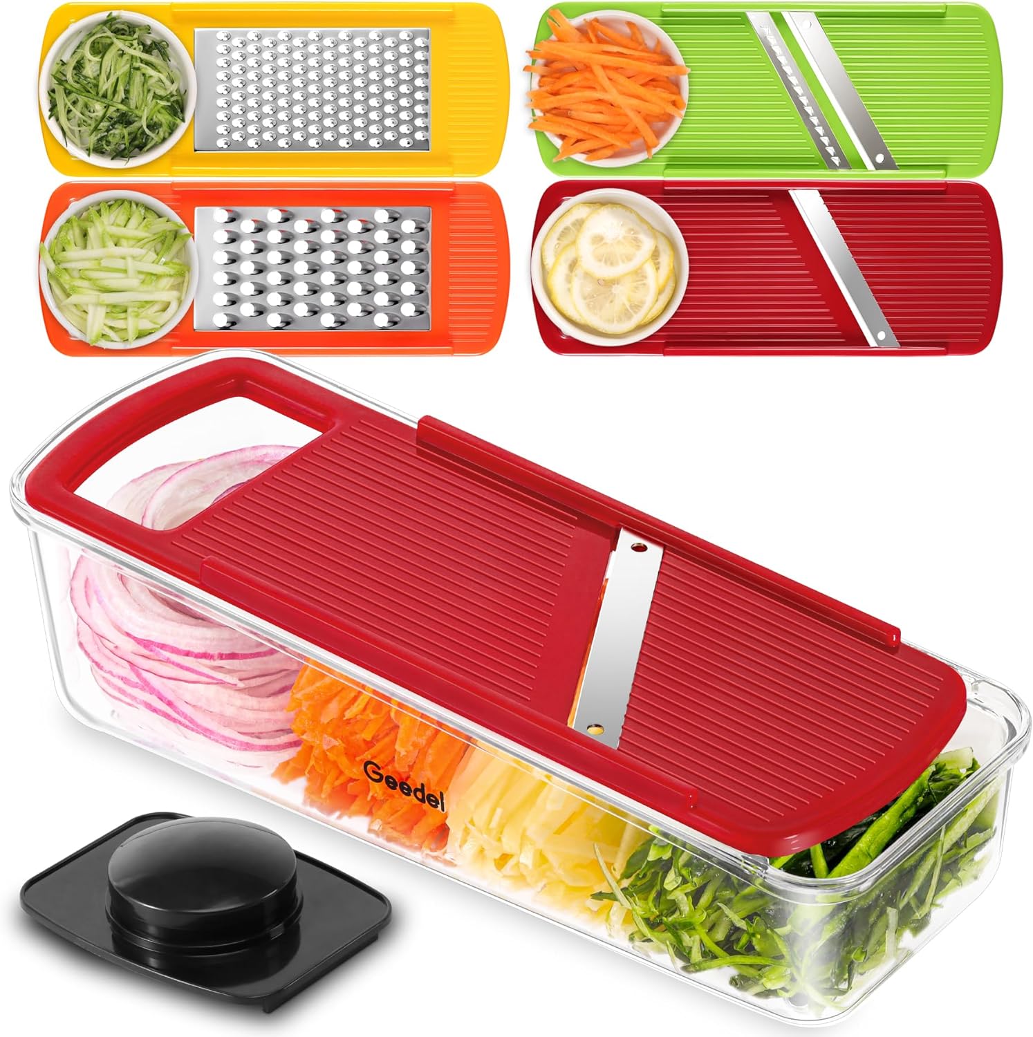 Geedel Mandoline Vegetable Slicer, 4 in 1 Multi-Function Mandoline Slicer Vegeta...