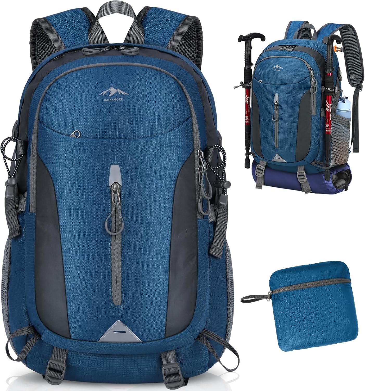 RAINSMORE Hiking Backpack 40L Lightweight Foldable Rucksack for Men Women Water...