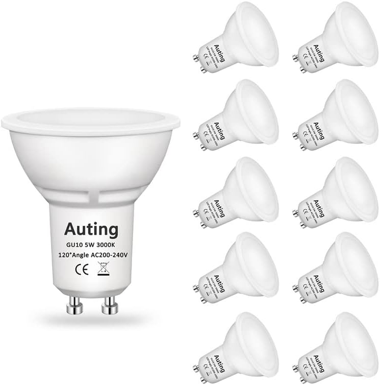 Auting GU10 LED Light Bulbs Warm White (3000K), Gu10 Led 5W 400 Lumens Led GU10...