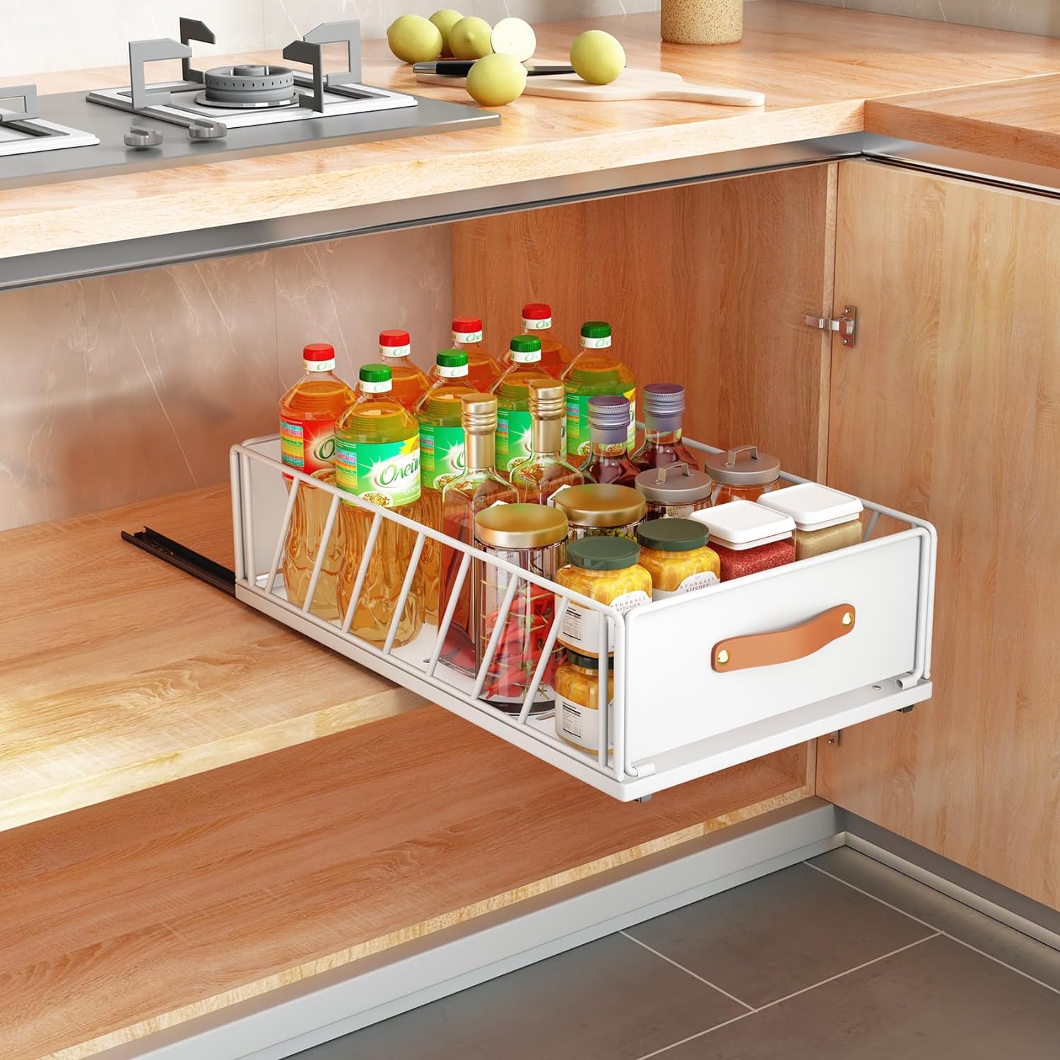 Kitstorack Pull Out Cabinet Organizer Fixed with A...