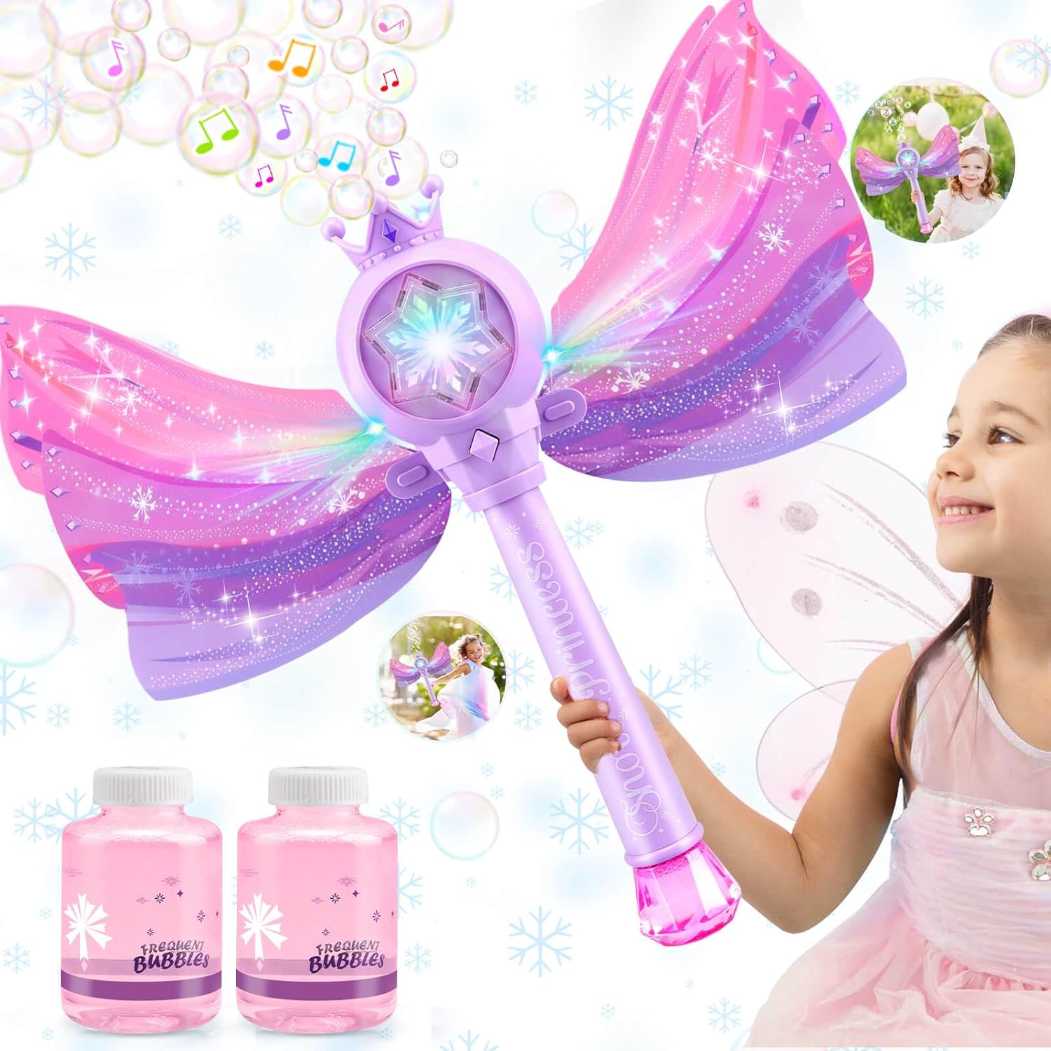 Britik Toys for 3-8 Year Old Girls: Bubble Wand for Kids Light & Music Bubble Ma...