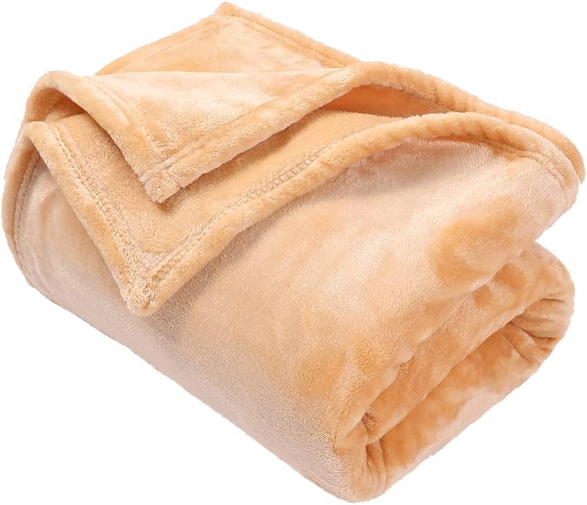 GonZalo GraCia. Fleece Blanket Throws for Sofas 400 GSM Beige Blankets Sofa Bed...