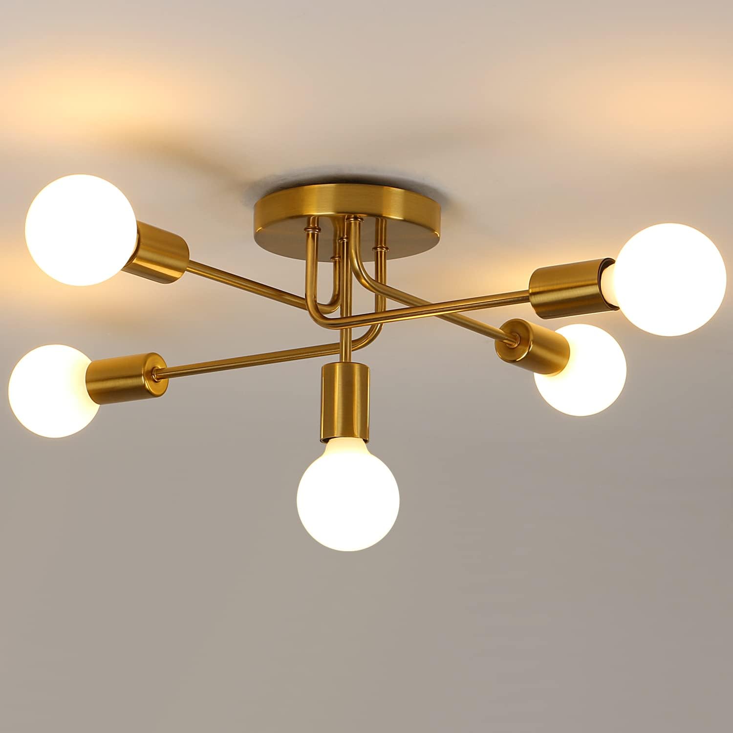 AUA Modern Sputnik Chandelier Ceiling Light, 5 Lig...