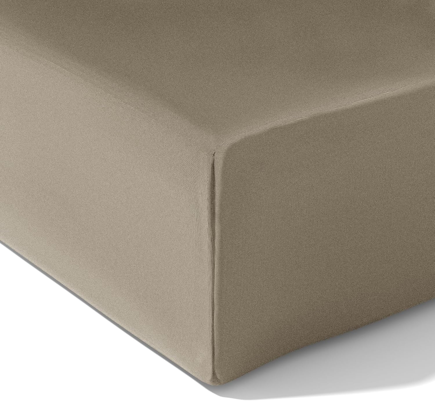 wyewye Fitted Sheet Double, Khaki, 135x190 cm with 40 cm Deep Pocket, Microfiber...