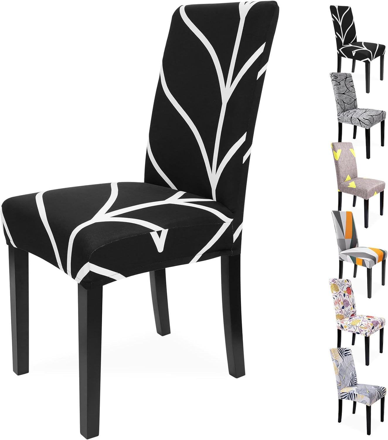 Zindoo Dining Chair Covers, Stretch Chair Slipcover, Spandex High Back Chairs Co...
