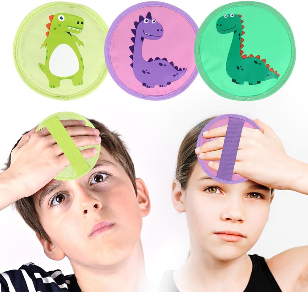 Hilph Ice Pack Cold Compress for Kids, 3 Bump Ice Pack with Strap Nylon Fabric K...