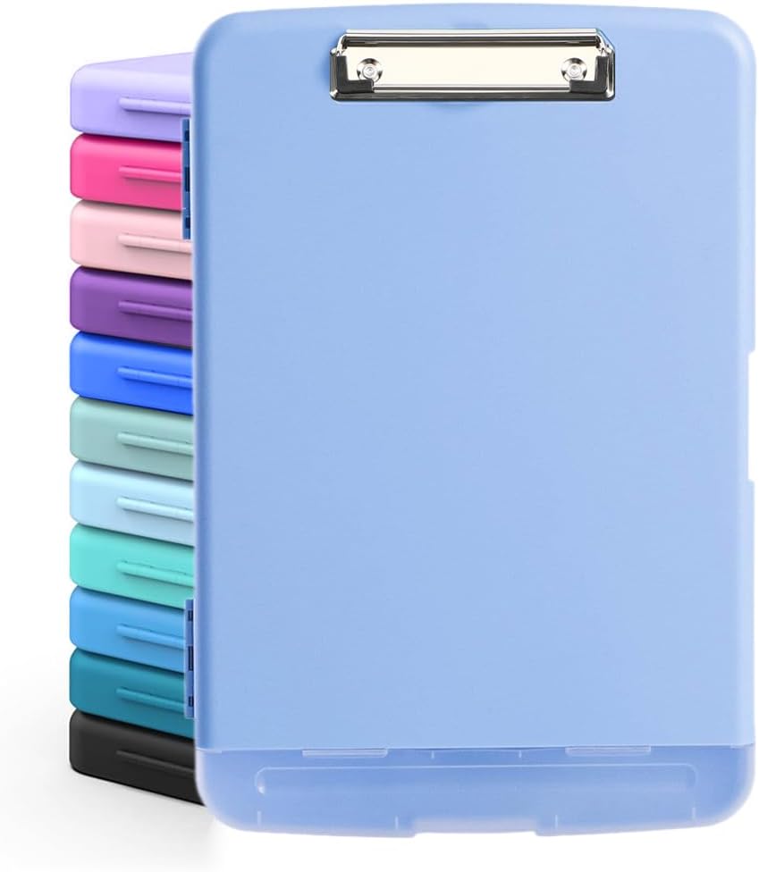 DMFLY Clipboard with Storage, Heavy Duty Clip Boards with Pen Holder, A4 Plastic...