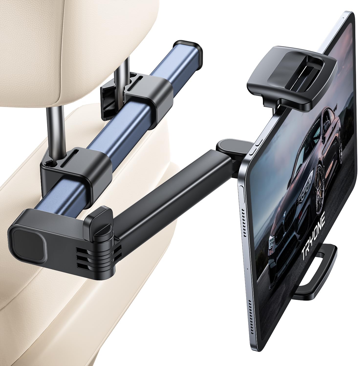 Tablet Holder Car Headrest Backseat Mount:[3 in 1 Long Arm ] Headrest Tablet Hol...
