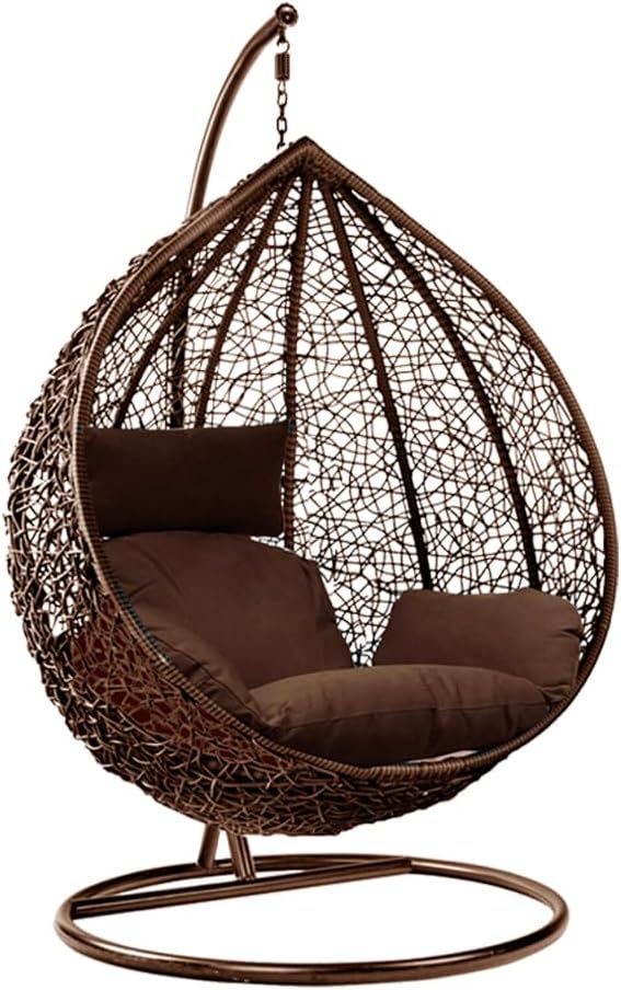 Rattan Swing Egg Chair Garden Swing Chair Patio Hanging Chair Indoor/Outdoor Han...