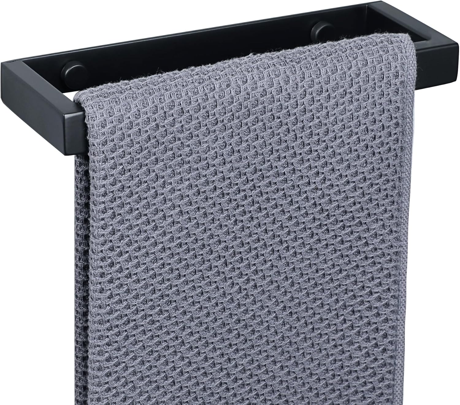 SAYAYO Black Hand Towel Holder 20CM Self Adhesive & Screw Small Towel Rail Wall...