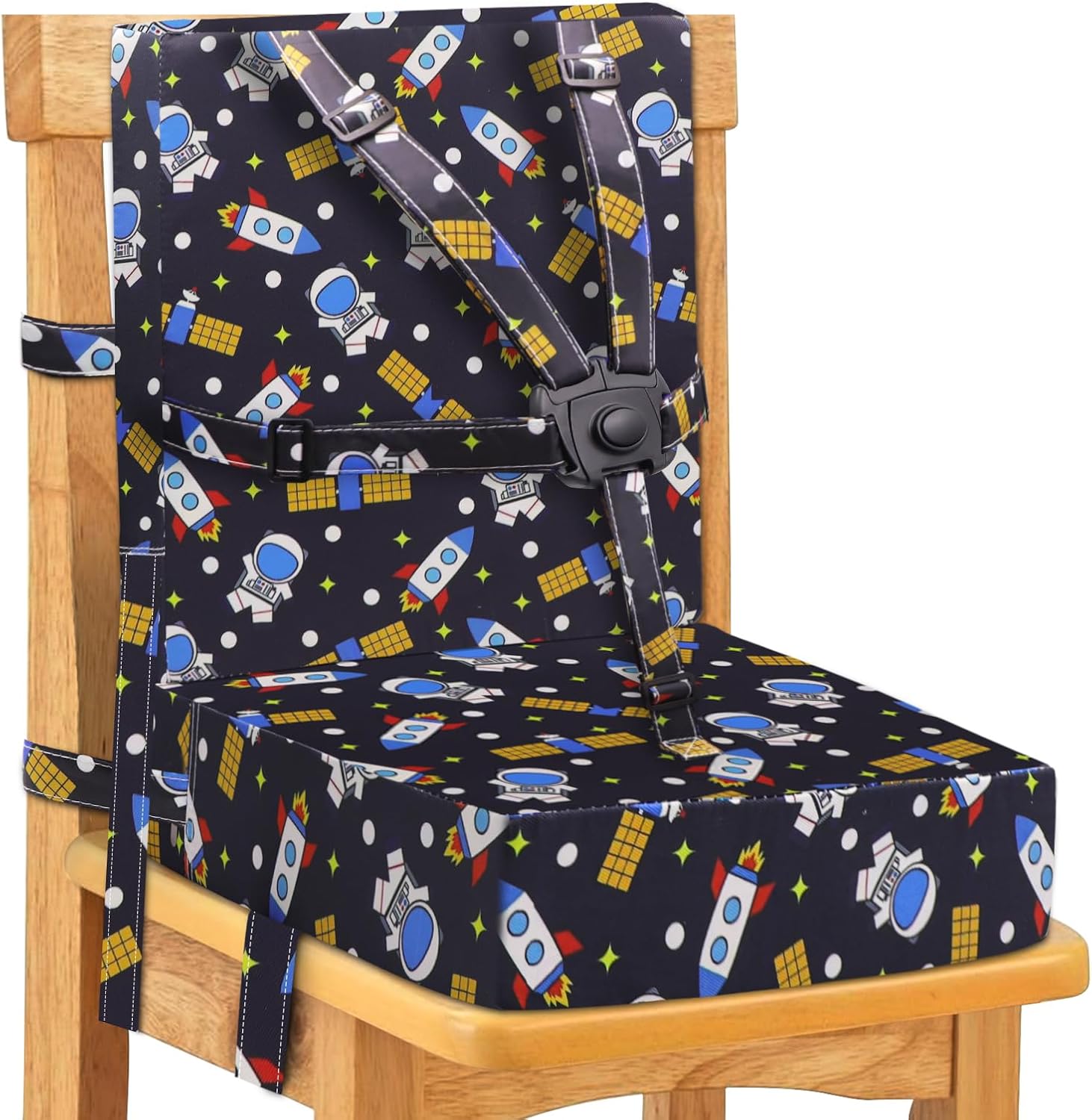 Toddler Booster Seat for Dining Chair, 5 Point Buckle Stronger Security 2Pcs PU...