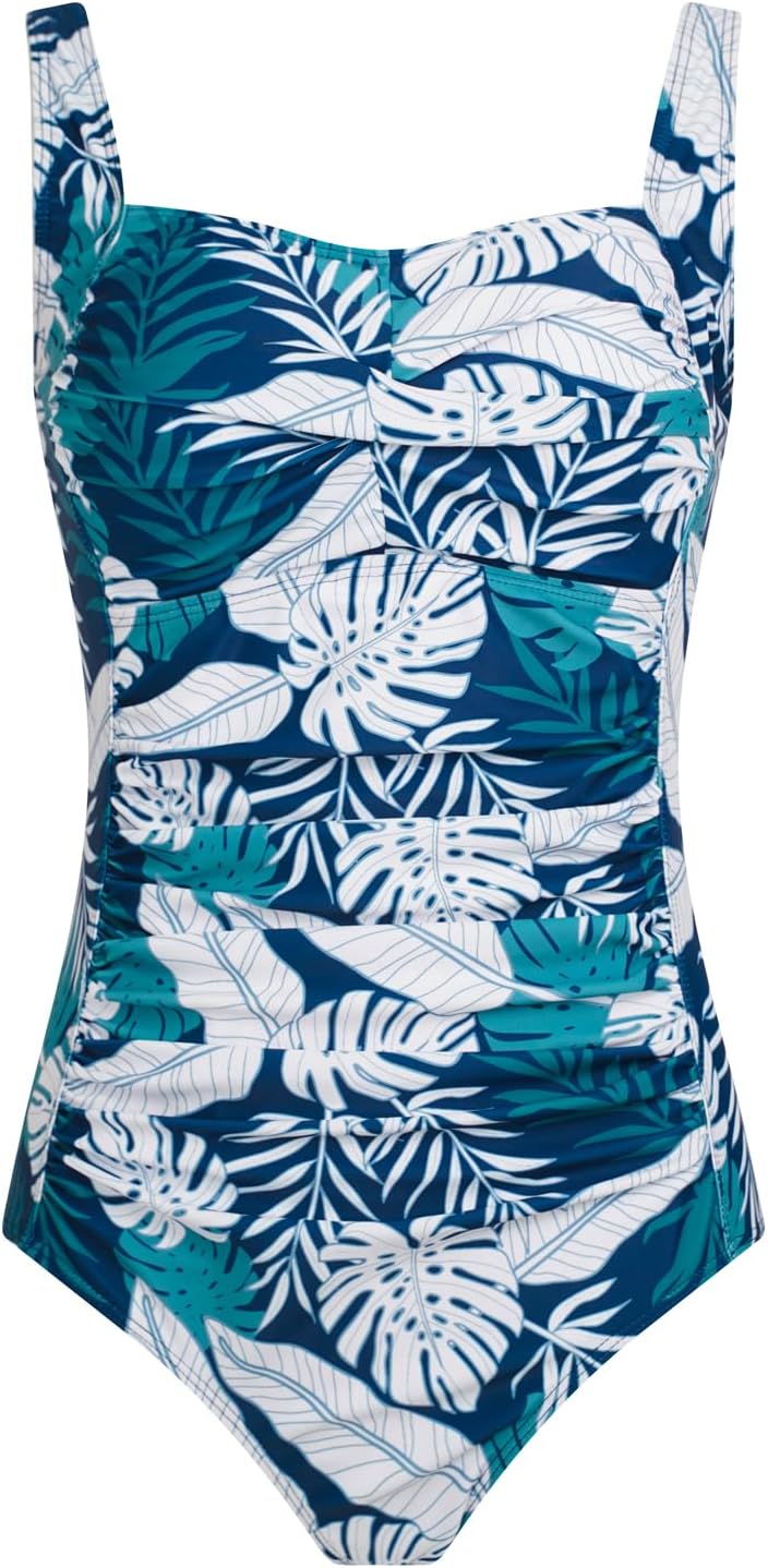 Aidotop Womens One Piece Swimsuit Tummy Control Swimwear with Retro Ruched Monok...