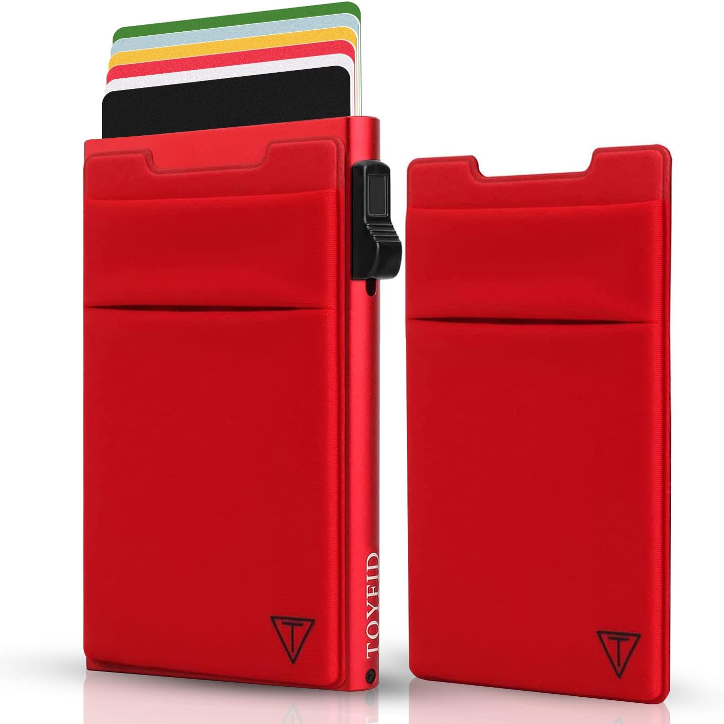 TOYFID Pop up Credit Card Wallet for Men-Metal Slim Minimalist Cards Holder with...