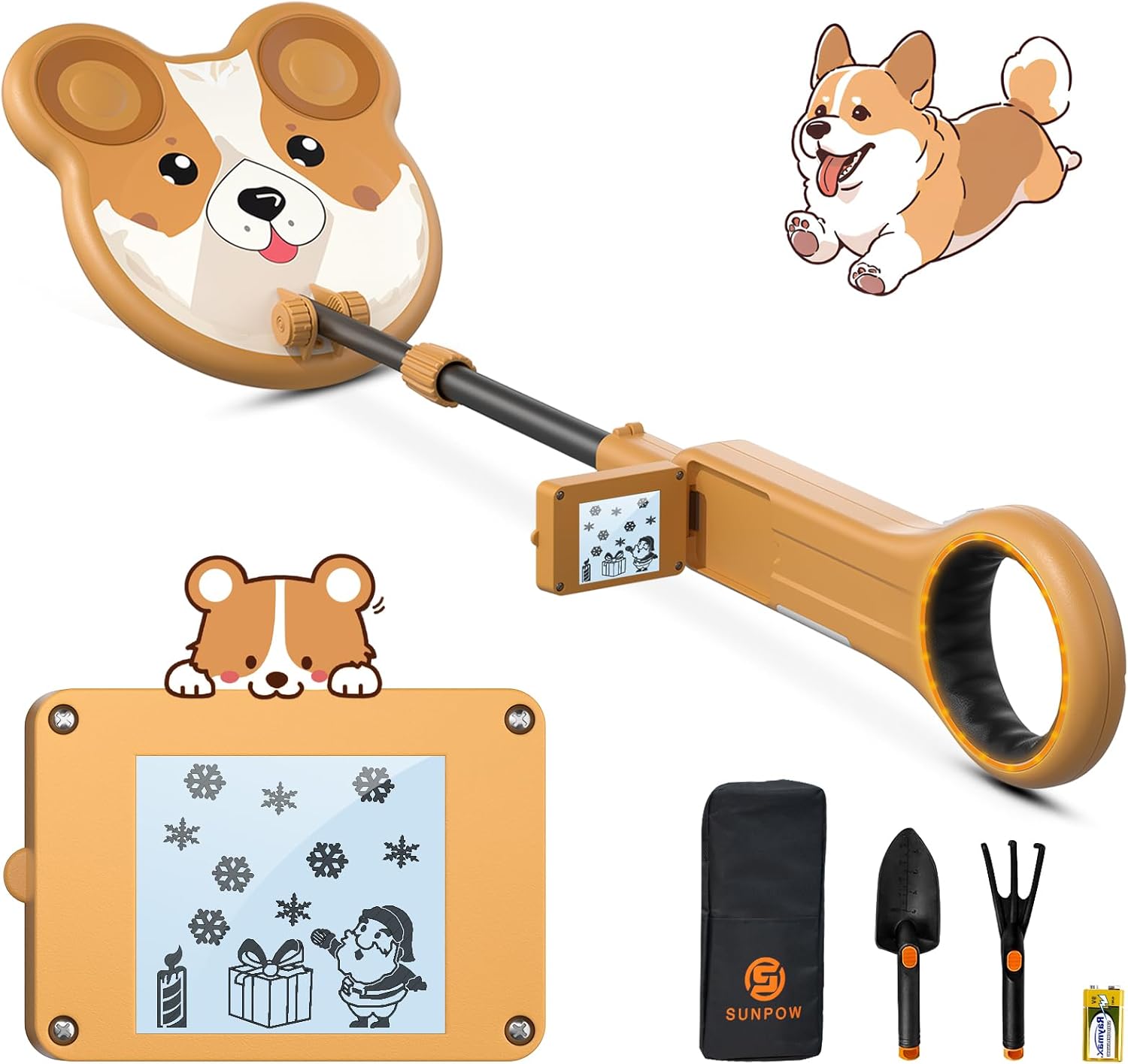 SUNPOW Metal Detector for Kids - Exclusive Corgi IP68 Waterproof Coil -Flashing...