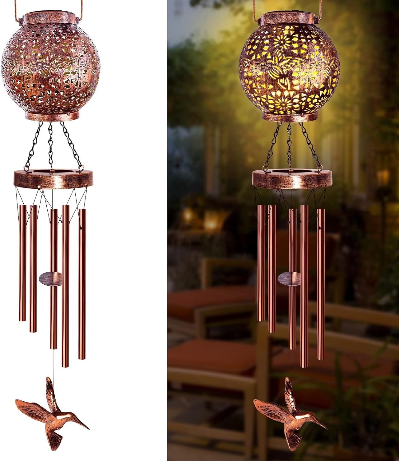 Solar Wind Chimes Outdoor, Mum Gifts for Mothers Day Windchimes Hummingbird Wind...