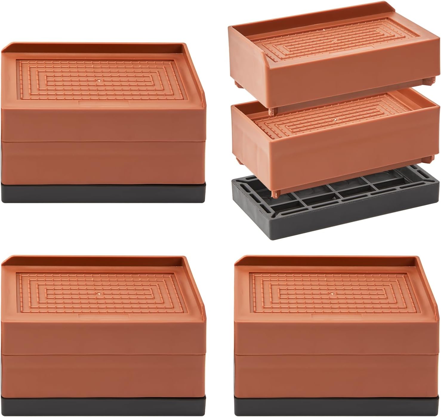 MAGIIN Furniture Risers 3 Inch, Bed Risers, Rectangular Stackable Bed Foot Boost...