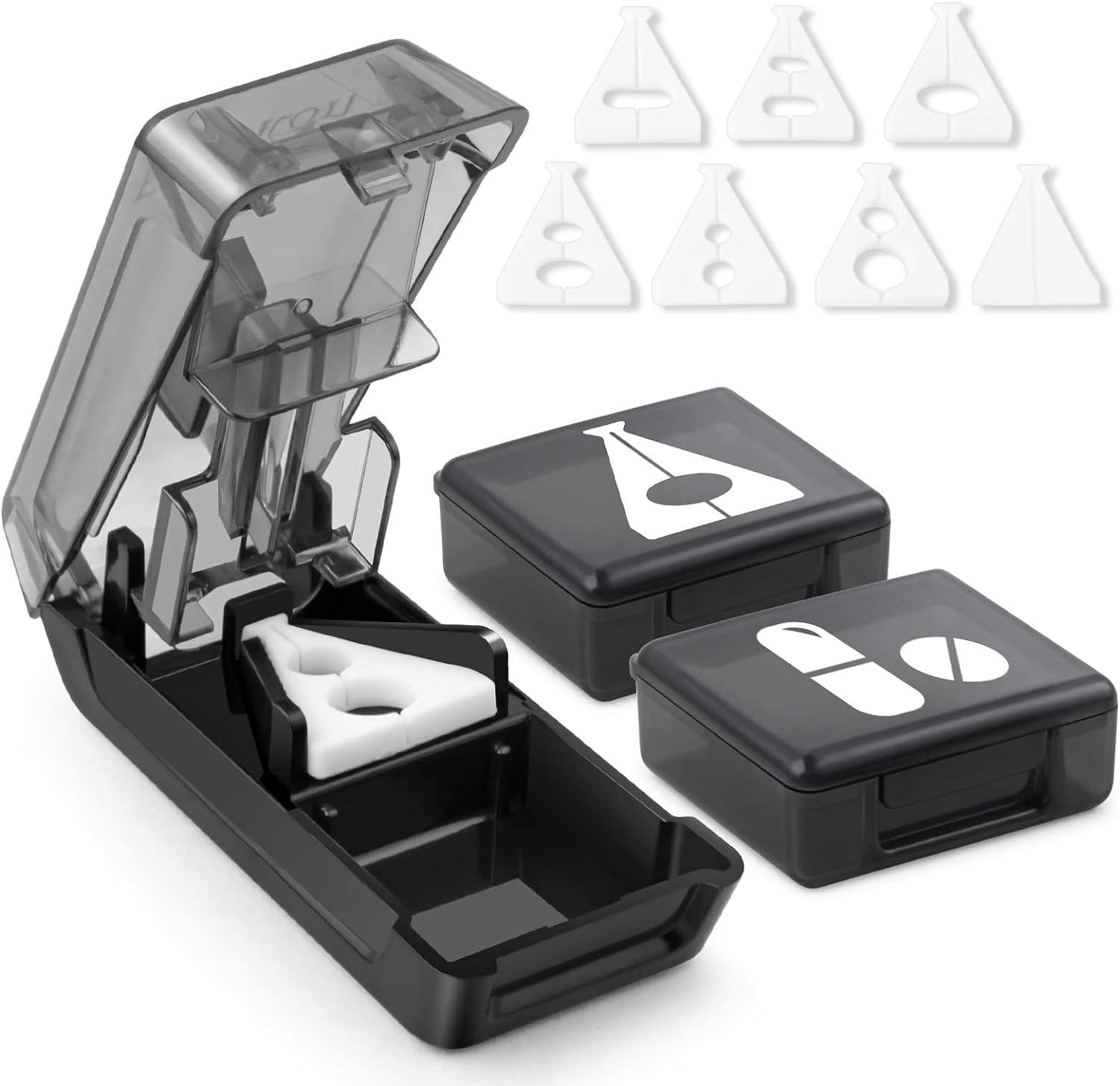 Fullicon Pill Cutter for Small or Large Pills, Pill Splitter with V-Shape Holder...