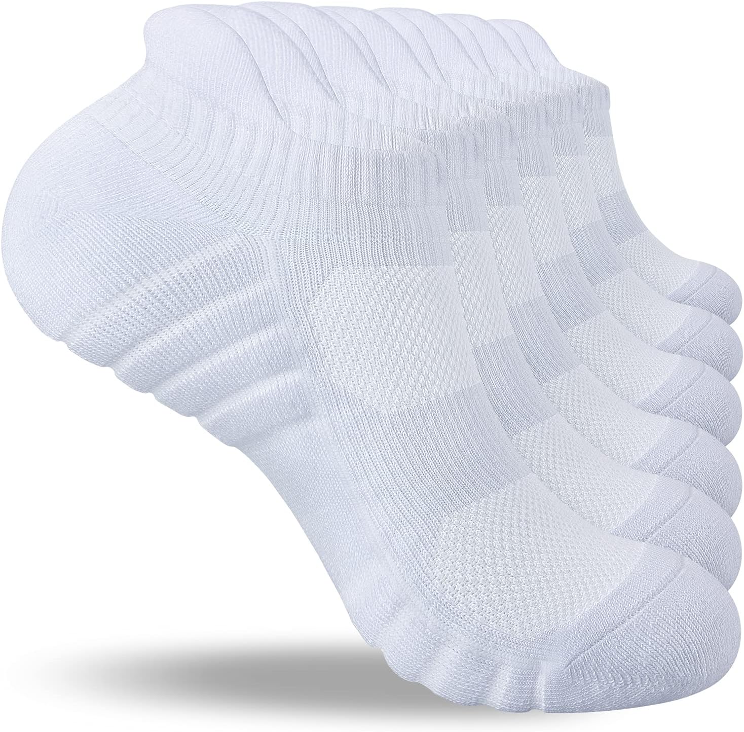 Benirap Mens Tranier Socks Cushioned Running Socks, Anti-Blister Cotton Ankle Sp...