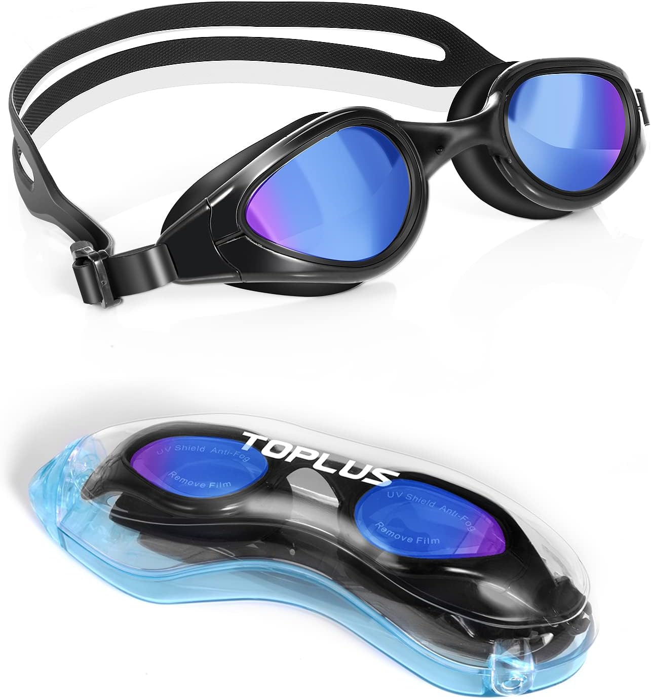 TOPLUS Swimming Goggles, Swim Goggles Adult Unisex Swim Goggles, No Leaking Anti...