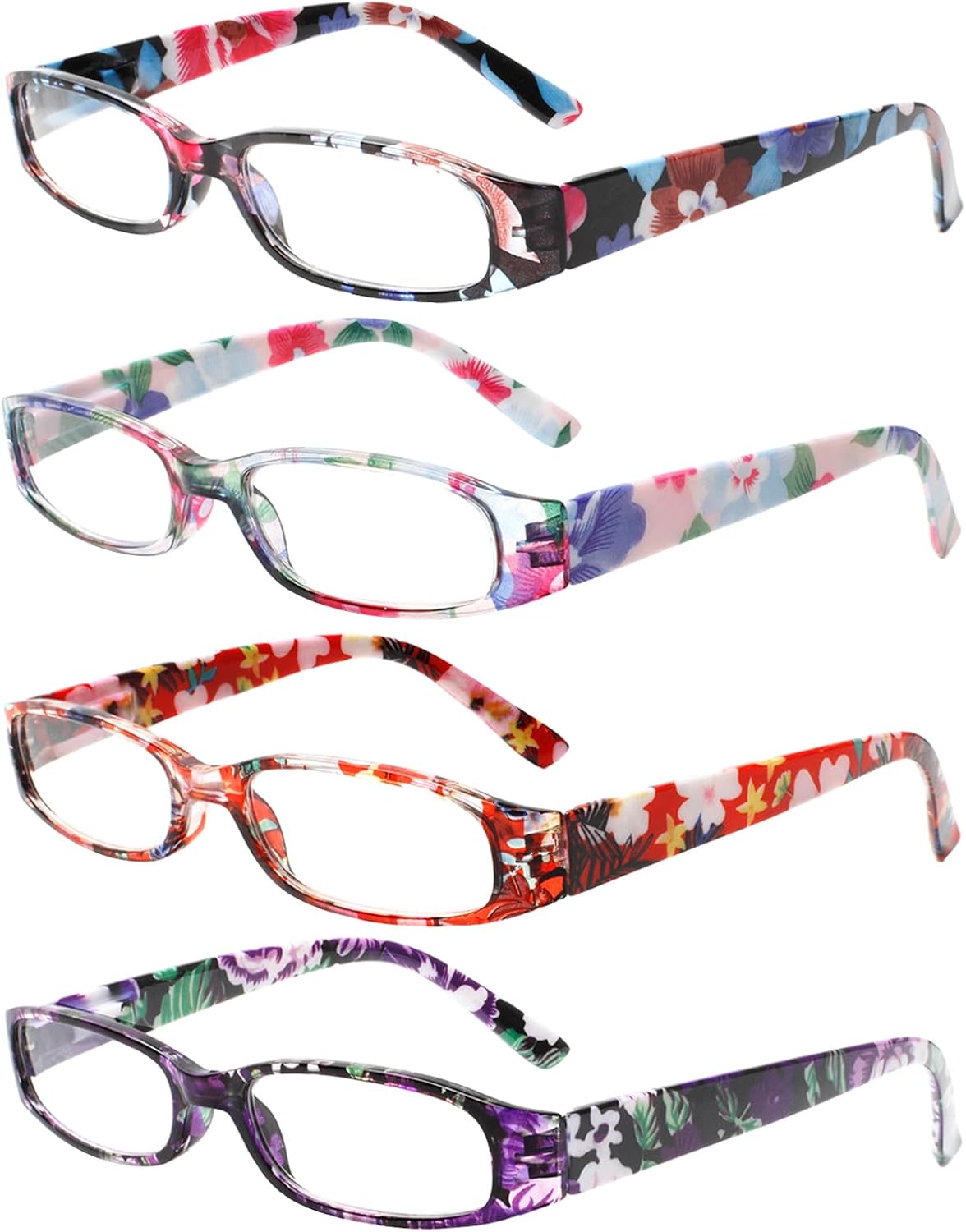 Kerecsen Women's Reading Glasses 4 Pairs Ladies Fashion Spring Hinge Readers Col...
