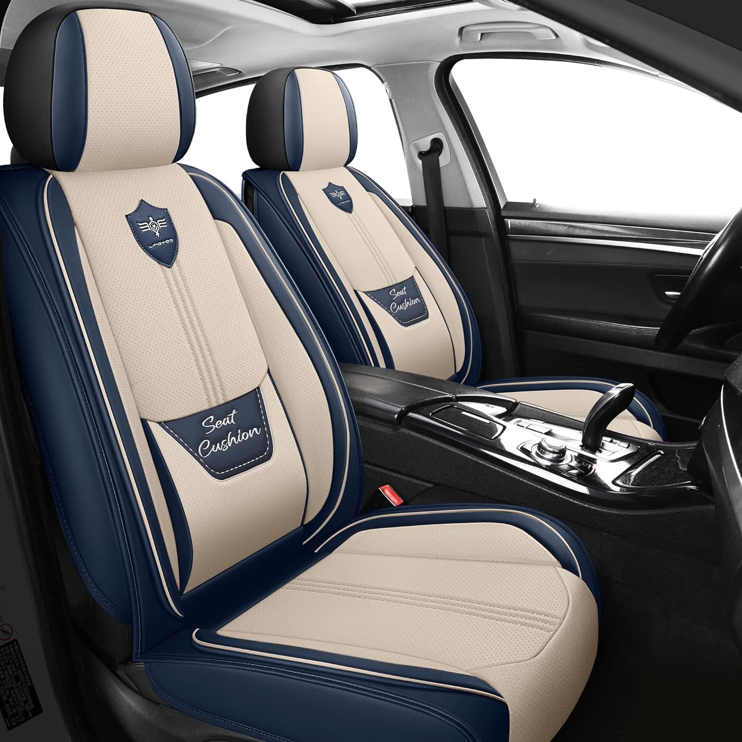 LINGVIDO Leather Car Seat Covers, Breathable Automotive Cover Cushion Accessorie...