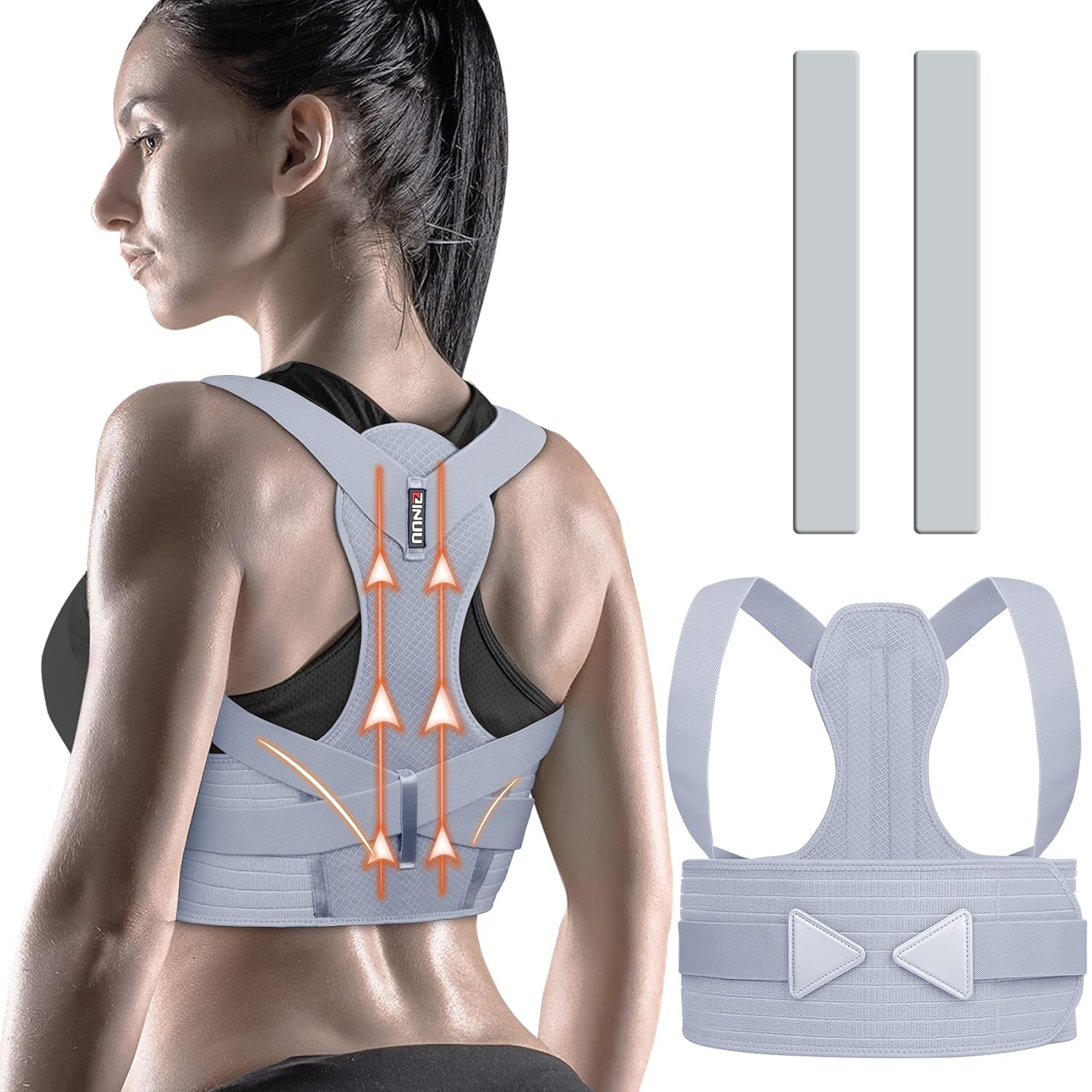 ZINUU Posture Corrector for Women Men Upper Back Brace Lower Back Support Belt A...