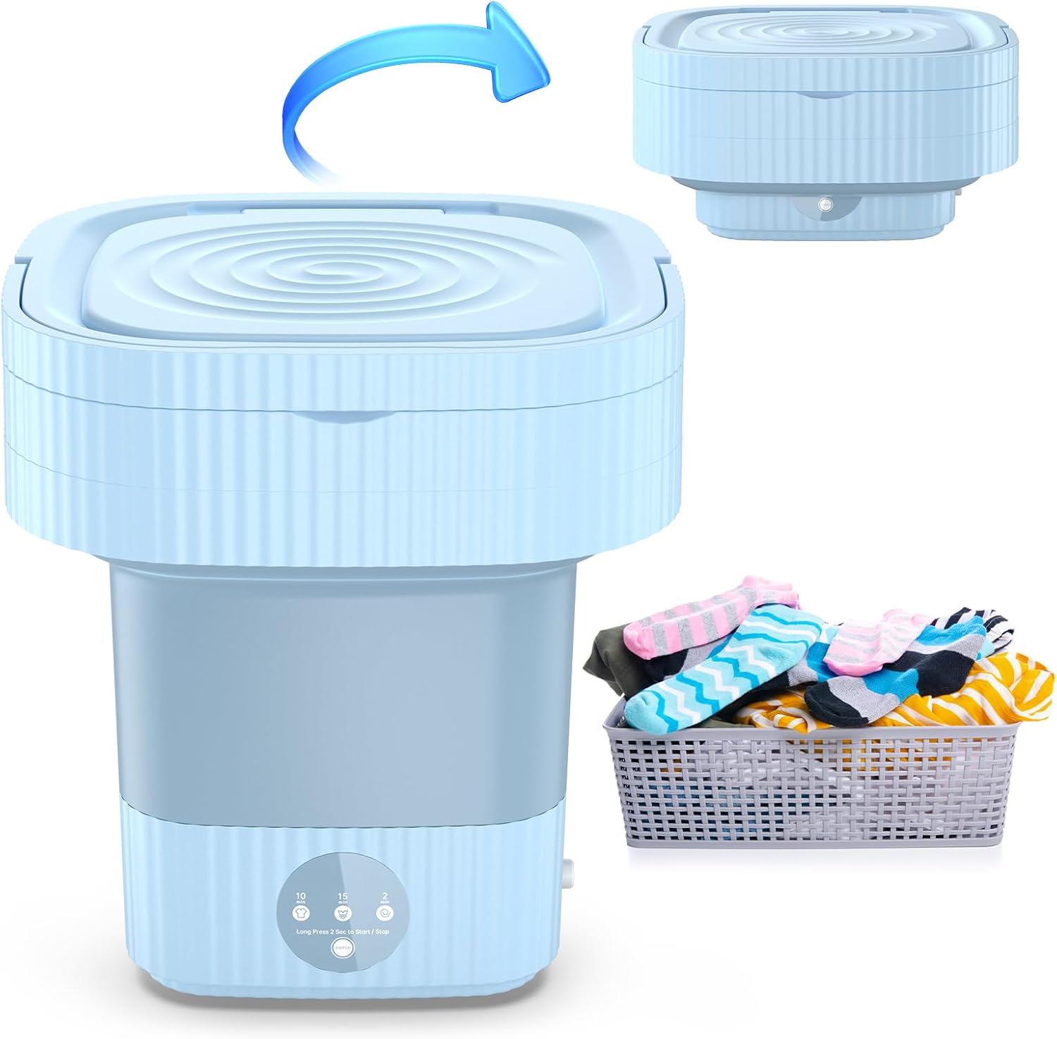 Portable Washing Machines, 10L Foldable Mini Washing Machine, Compact Washing Ma...