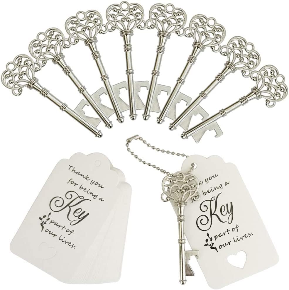 WODEGIFT 100 PCS Wedding Favors Bottle Opener,Wedding Gifts for Guest Vintage Sk...